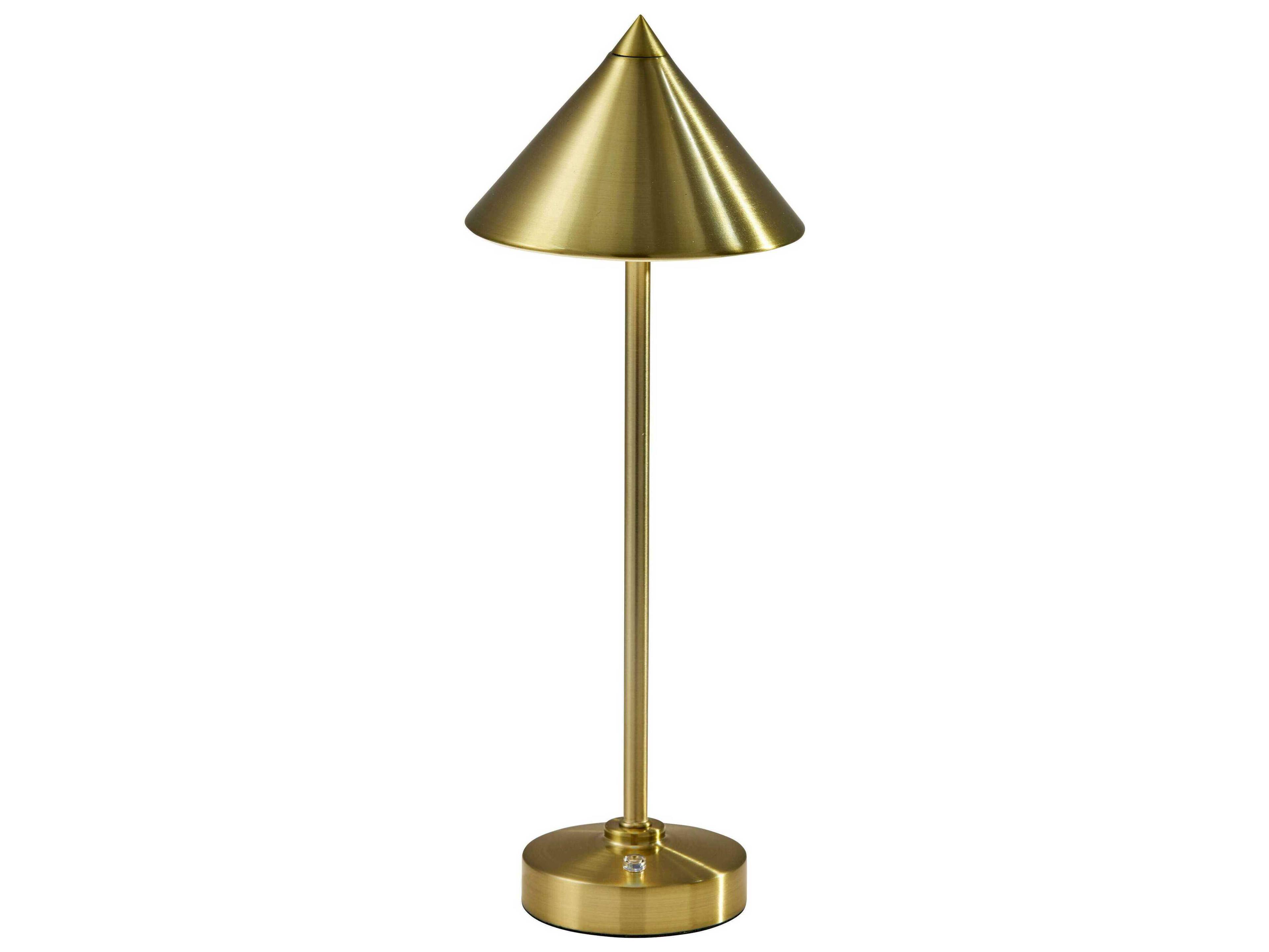 Adesso Ritchie Antique Brass With Frosted Diffuser Table Lamp