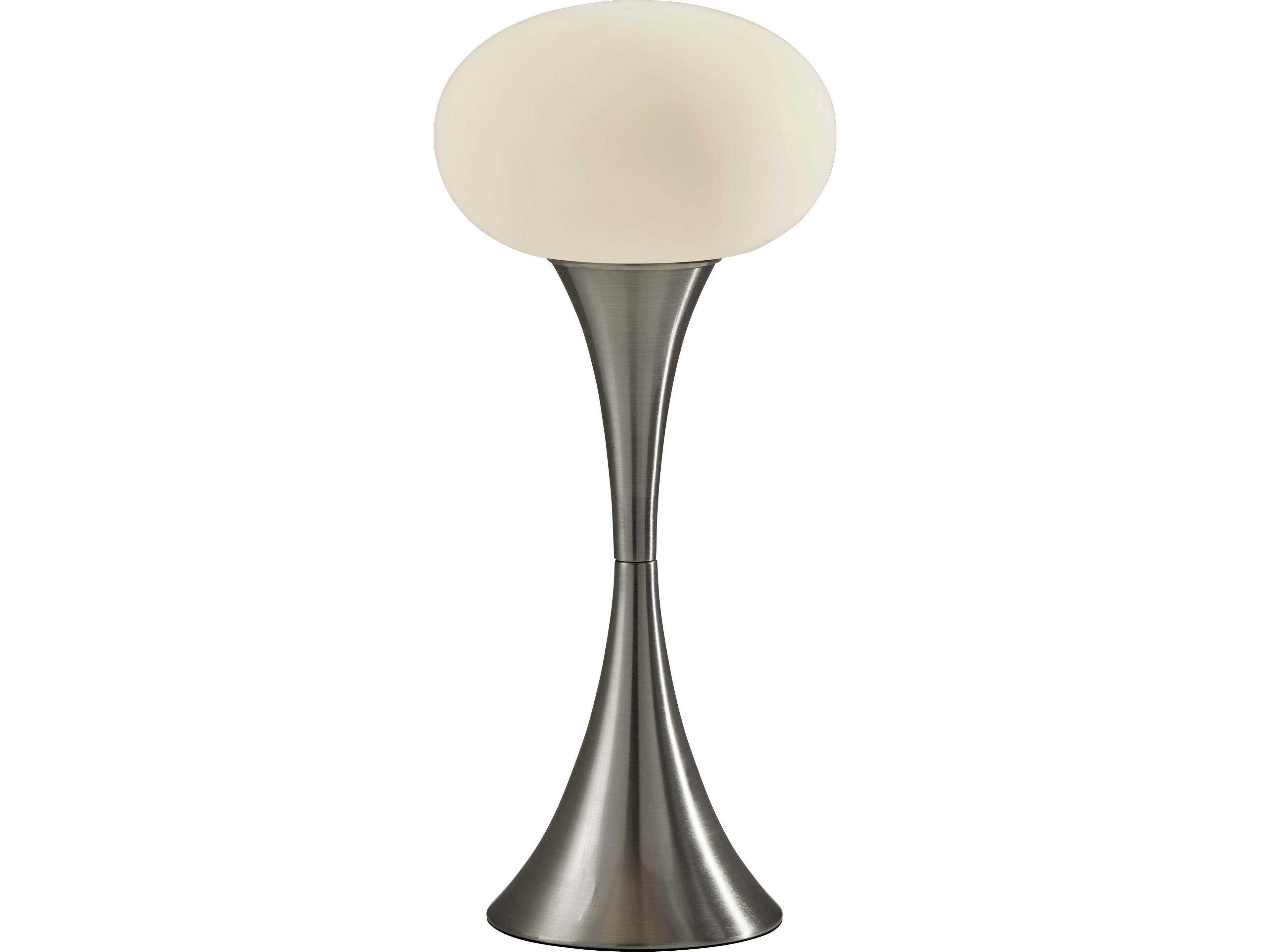 Adesso Otis Brushed Steel Frosted Acrylic Table Lamp