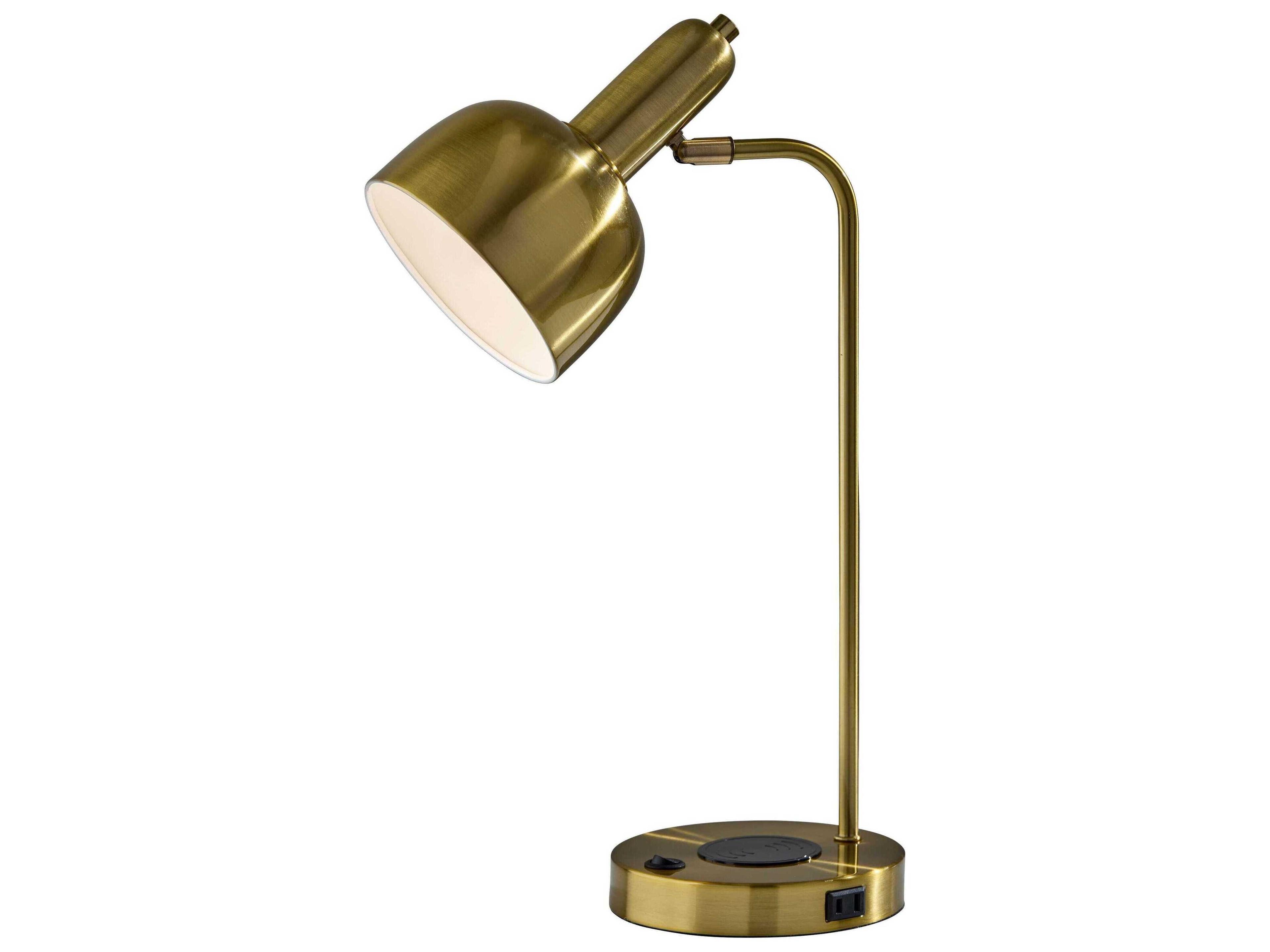 Adesso Rico Antique Brass Desk Lamp