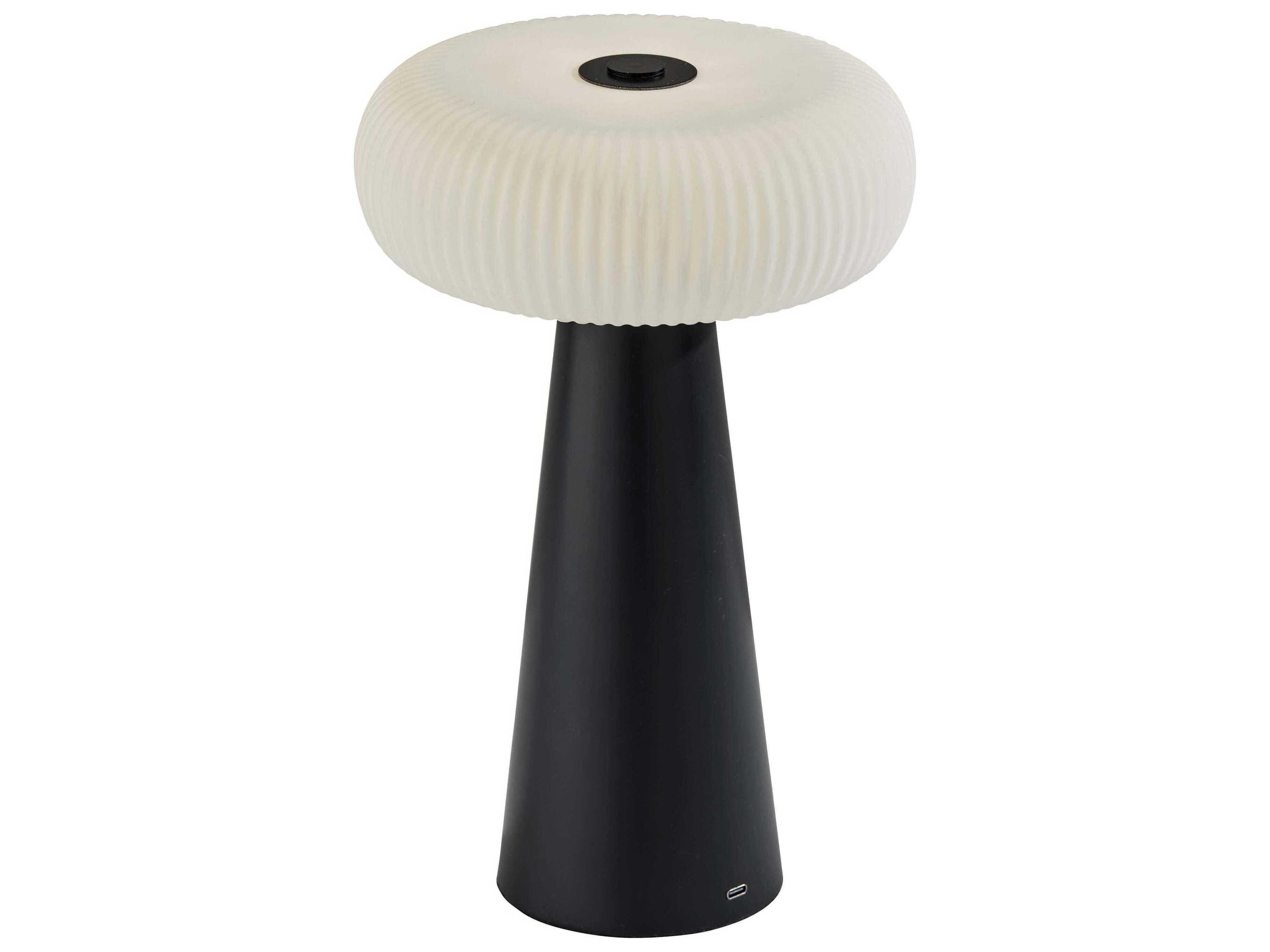 Adesso Ozzie Black White Plastic Table Lamp