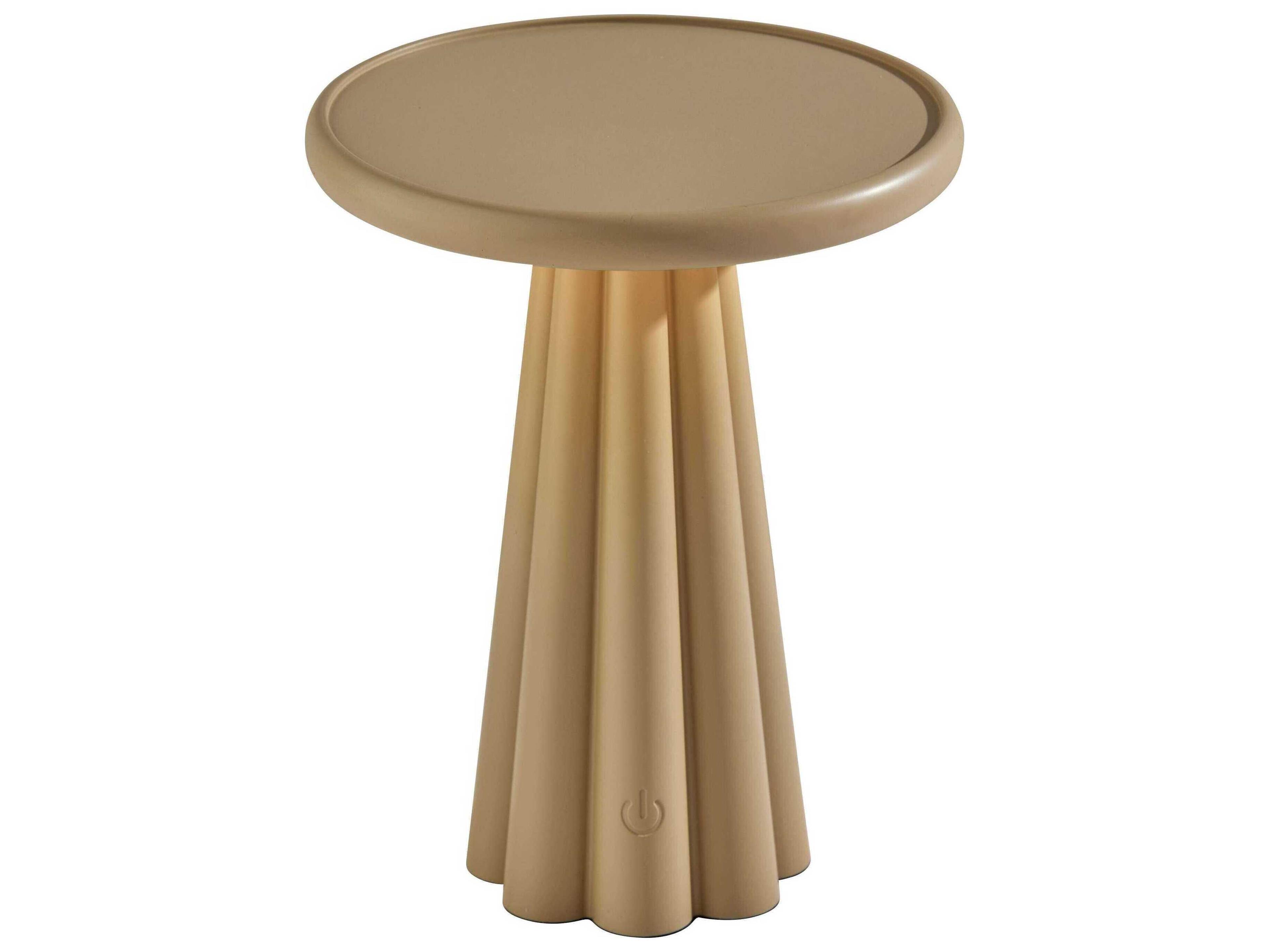 Adesso Mattie Beige Taupe Plastic With Frosted Diffuser Brown Table Lamp