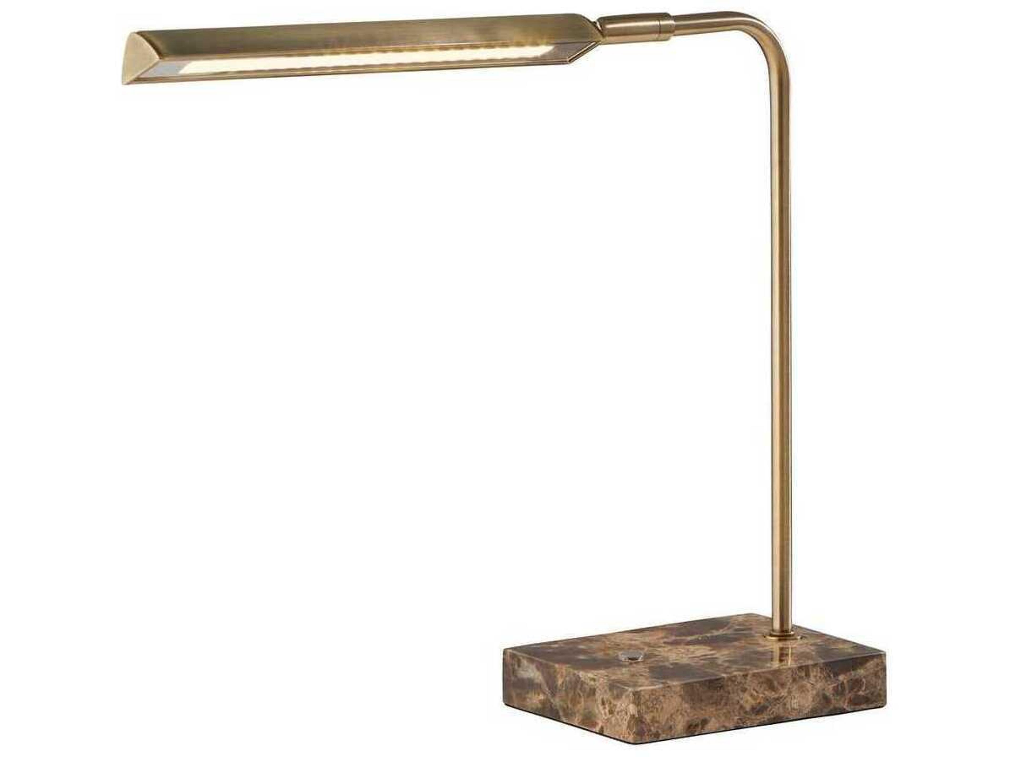 Adesso Reader Antique Brass Metal Desk Lamp