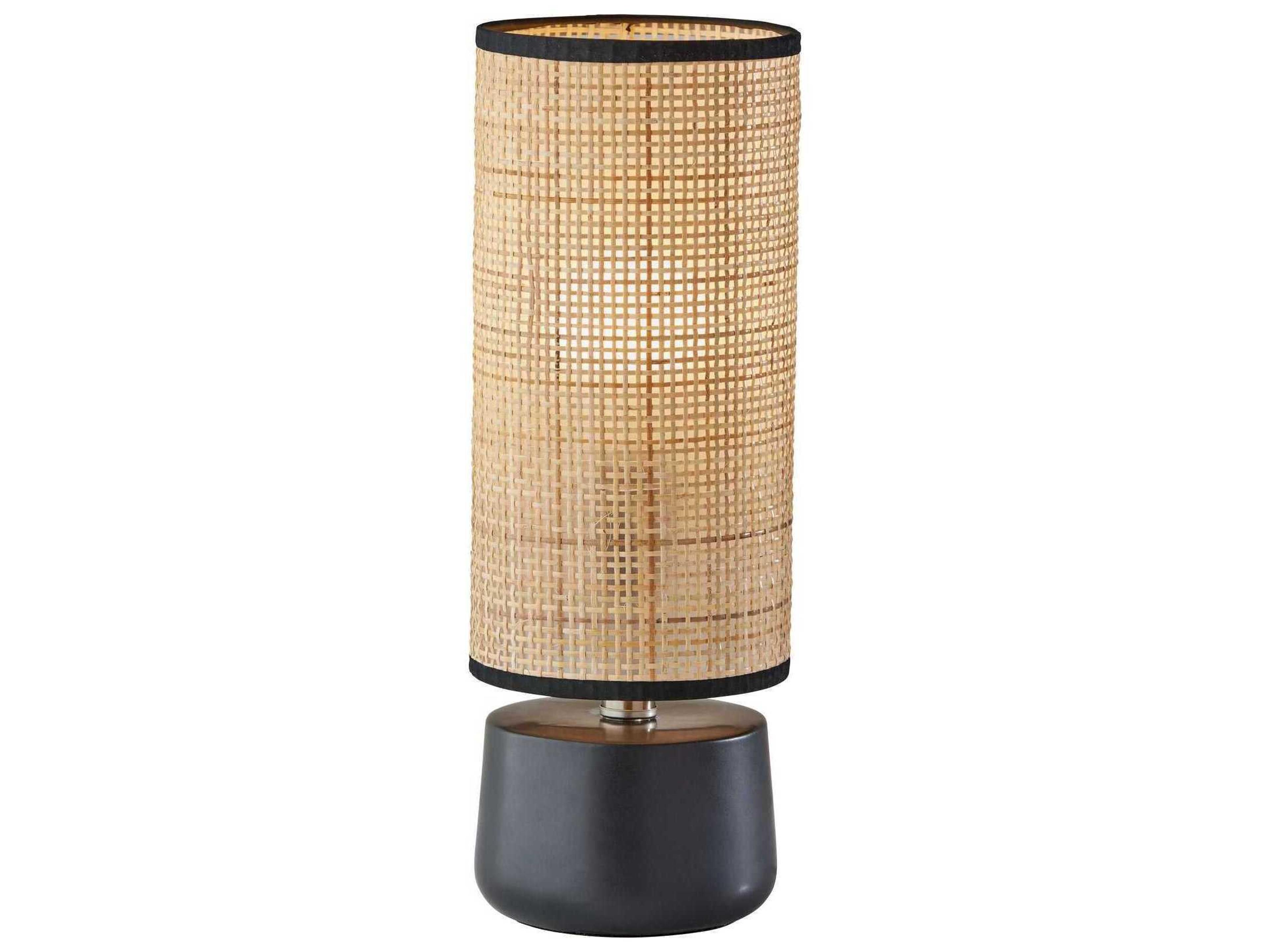 Adesso Sheffield Black Rattan Table Lamp