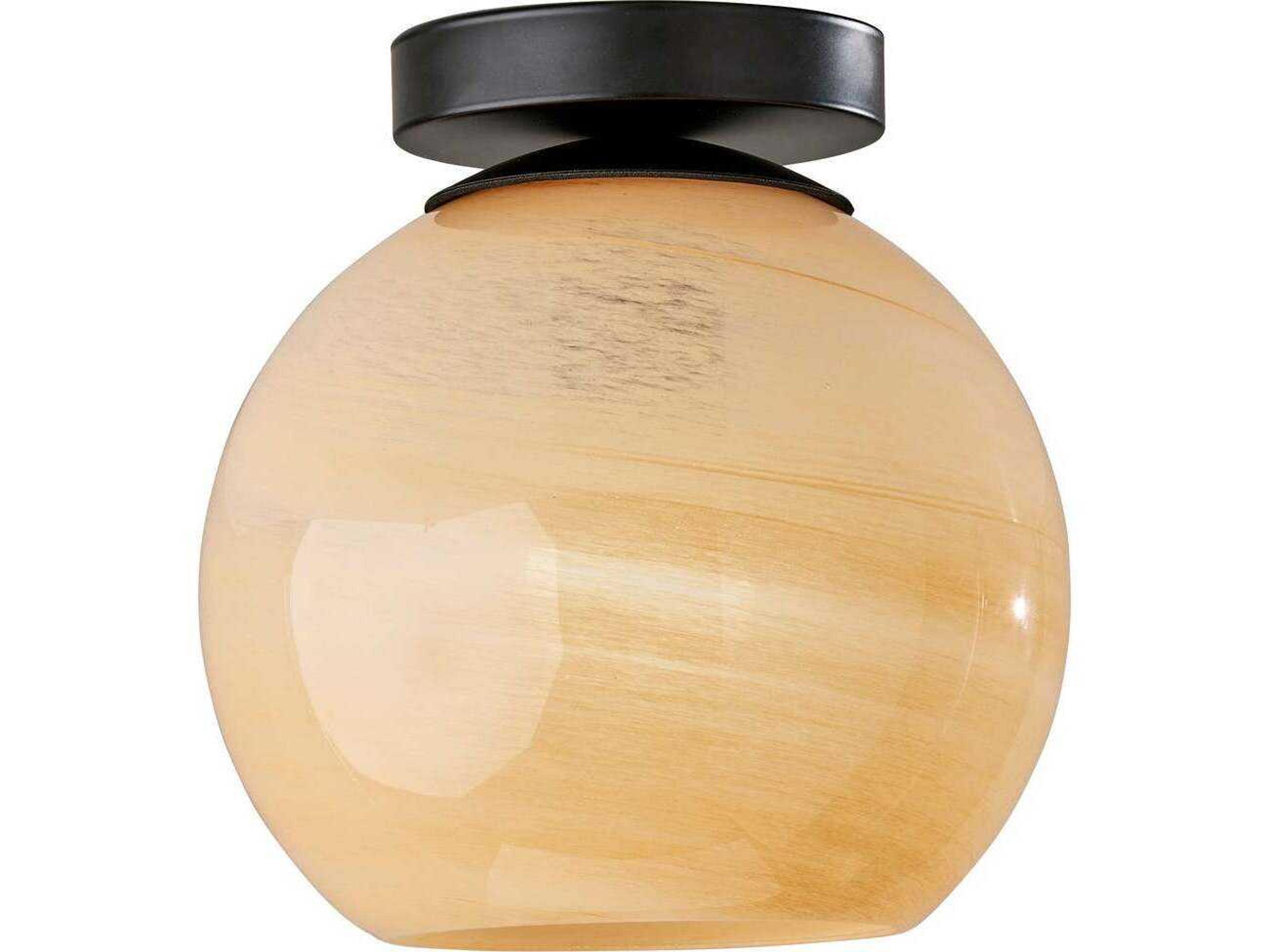 Adesso Nolan Black Globe Flush Mount