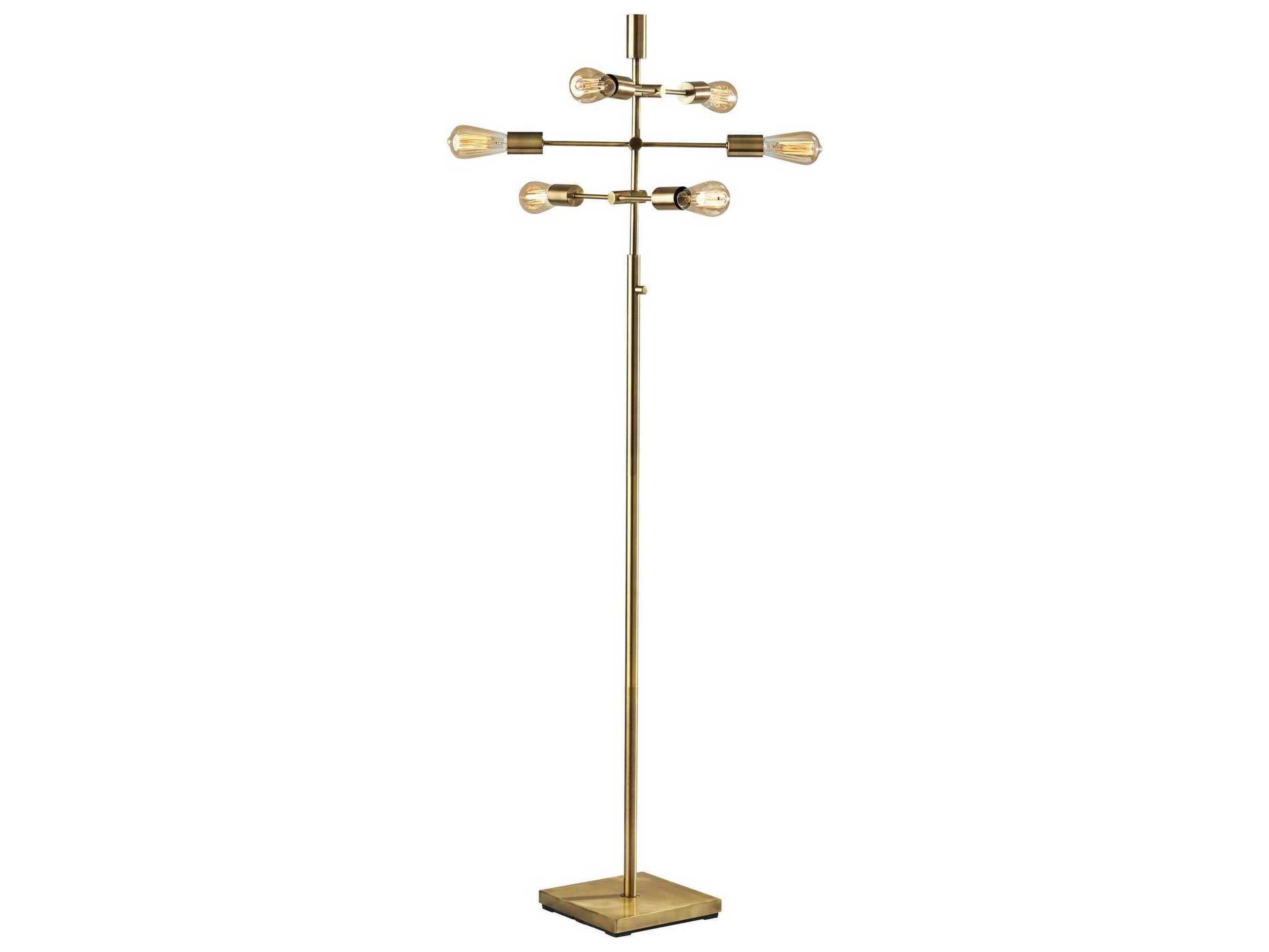 Adesso Sputnik Antique Brass Floor Lamp