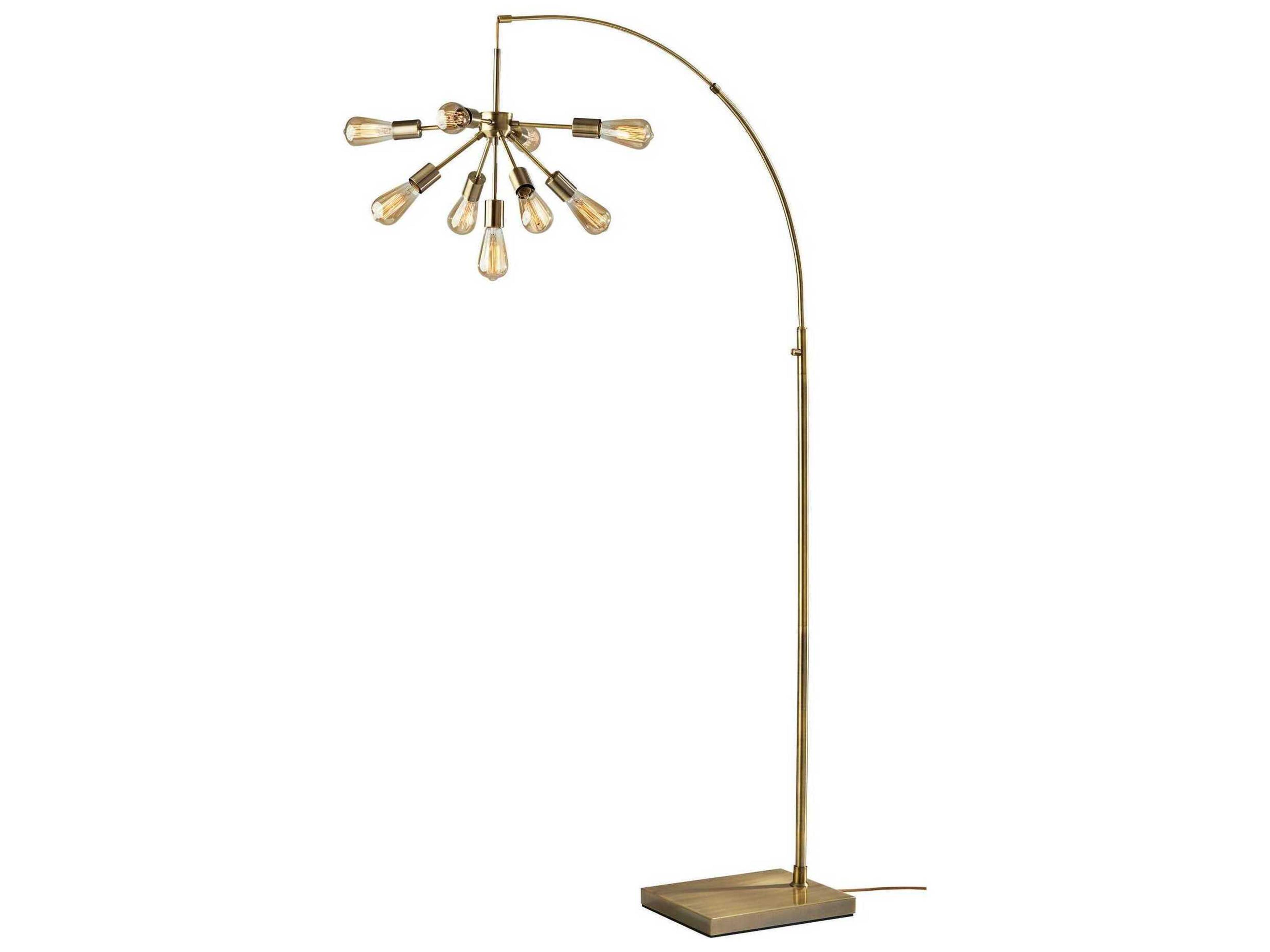 Adesso Sputnik Antique Brass Floor Lamp