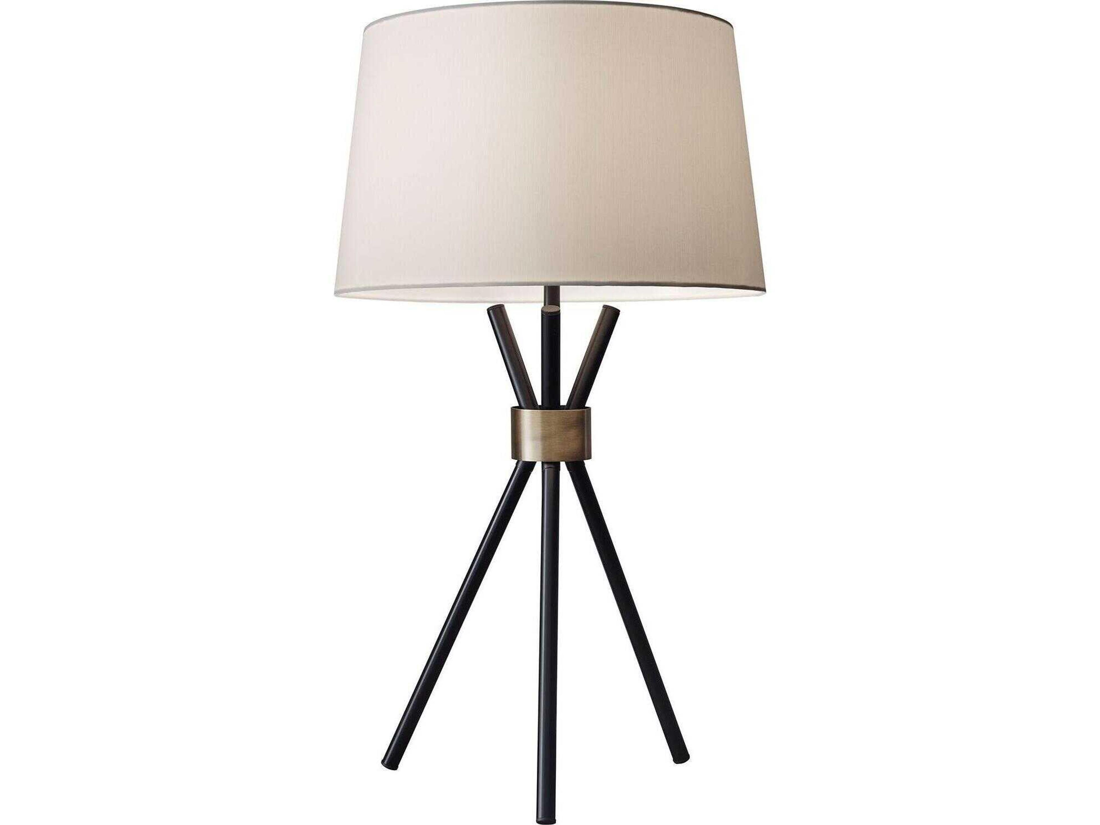 Adesso Benson Black Antique Brass Buffet Lamp