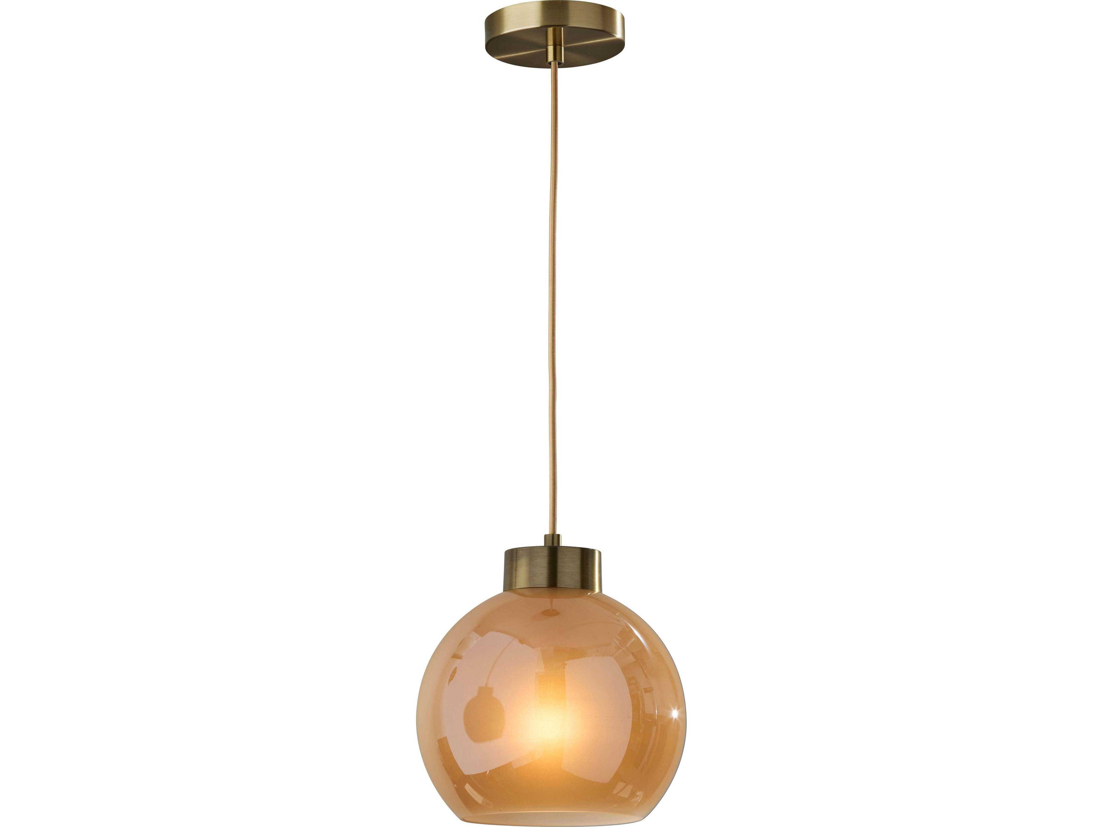 Adesso Atticus Antique Brass Globe Mini Pendant
