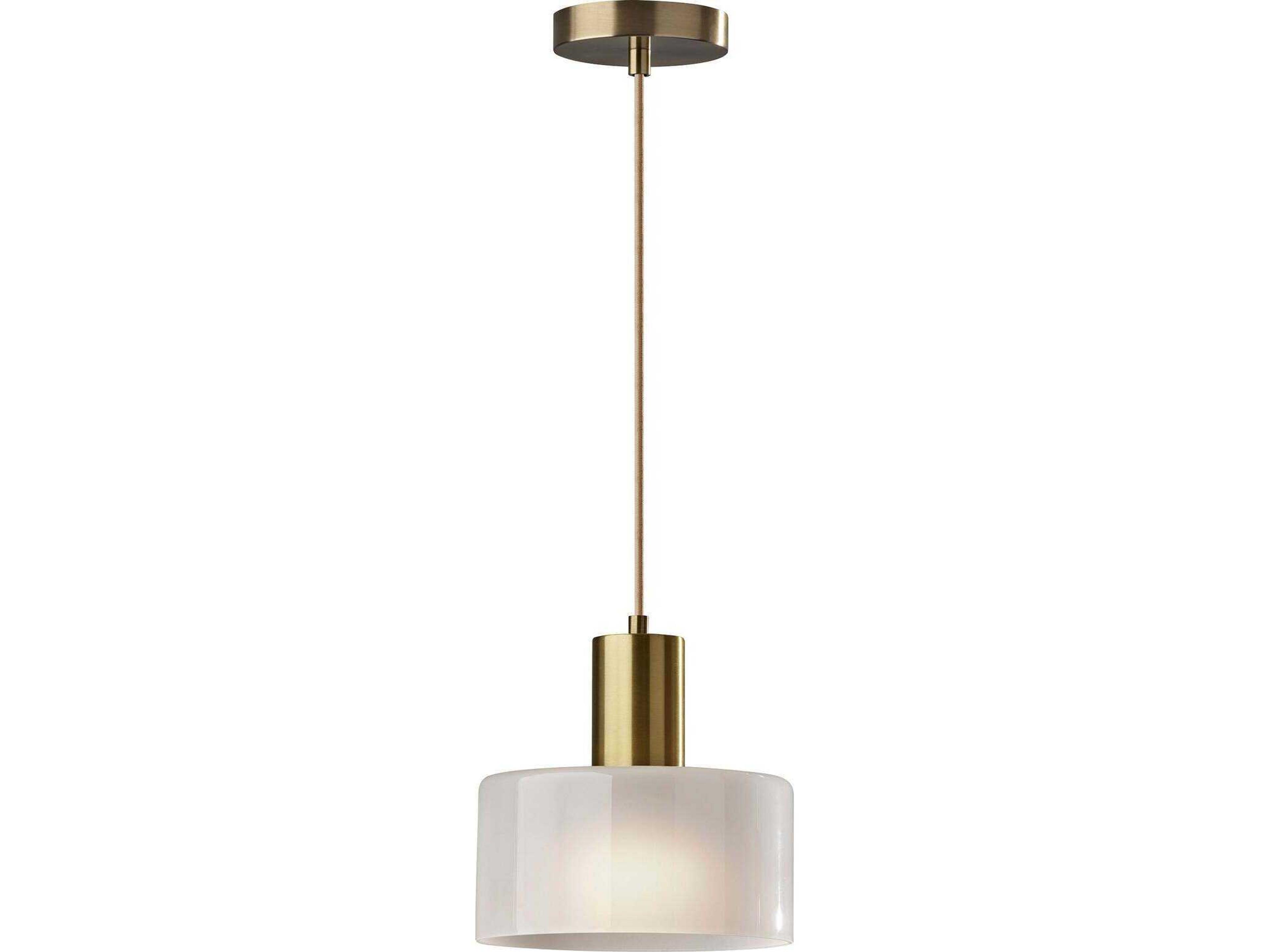 Adesso Rhodes Antique Brass Drum Mini Pendant