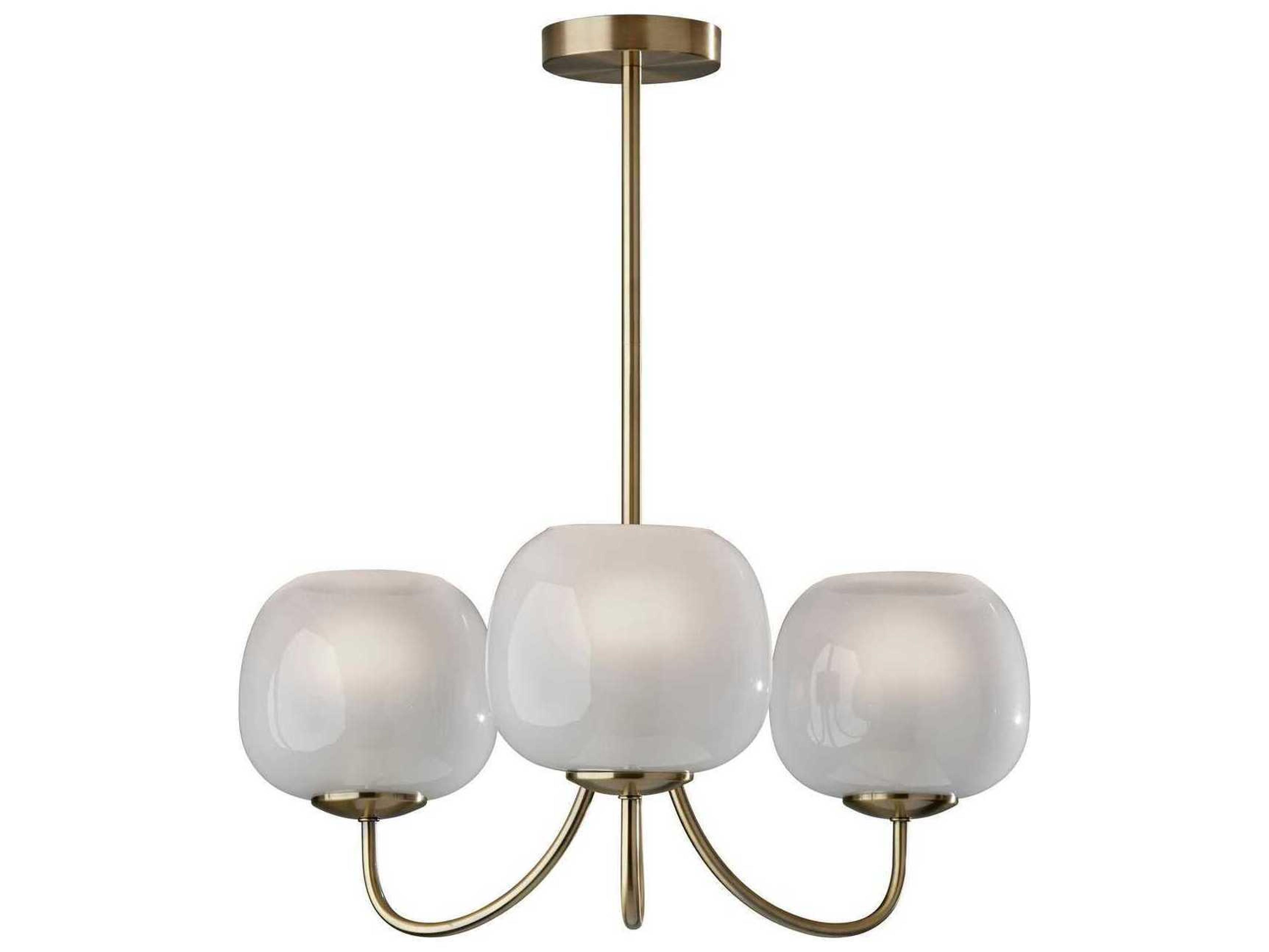 Adesso Magnolia Antique Brass Globe Chandelier