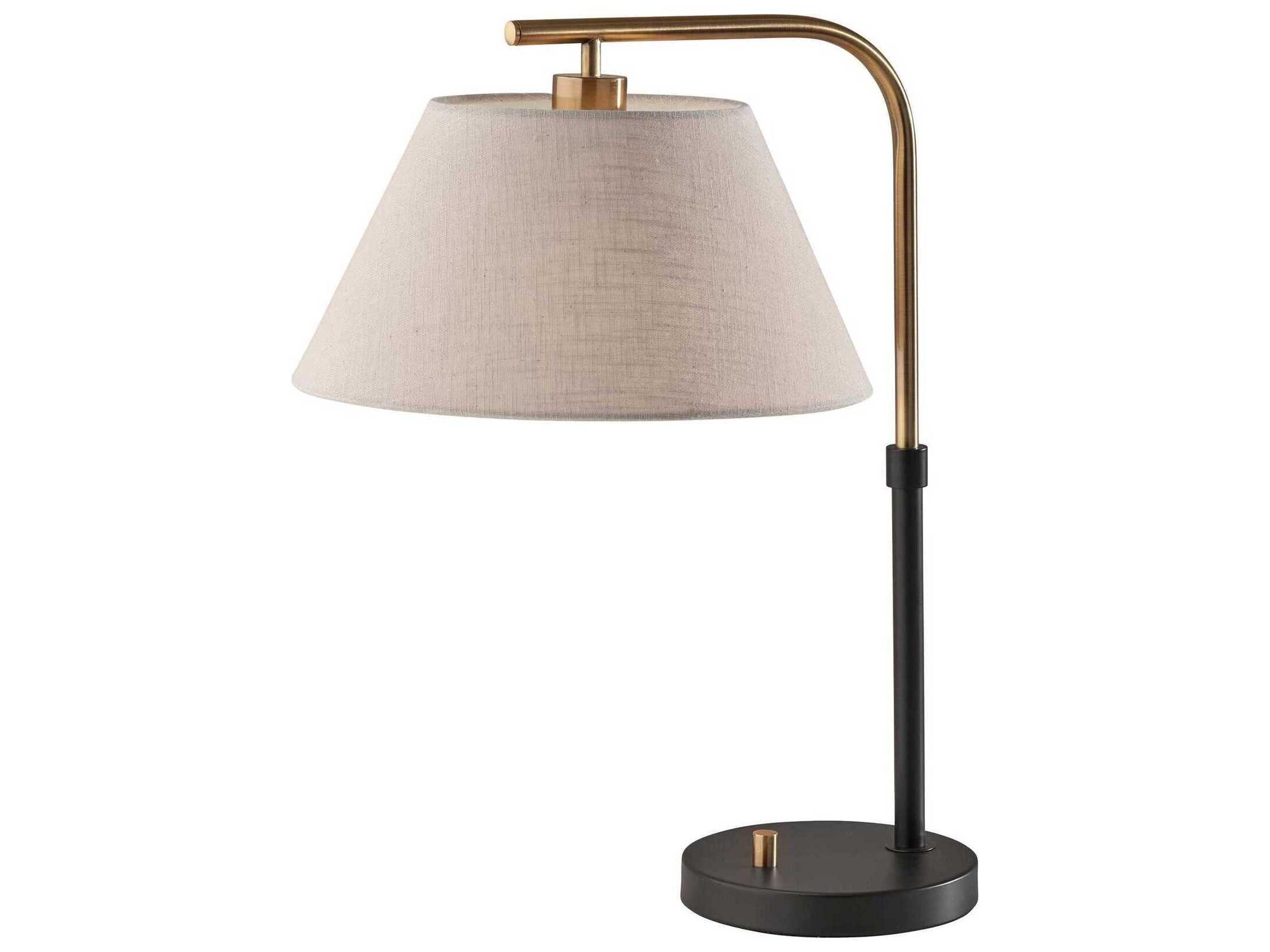 Adesso Fletcher Black Antique Brass Table Lamp