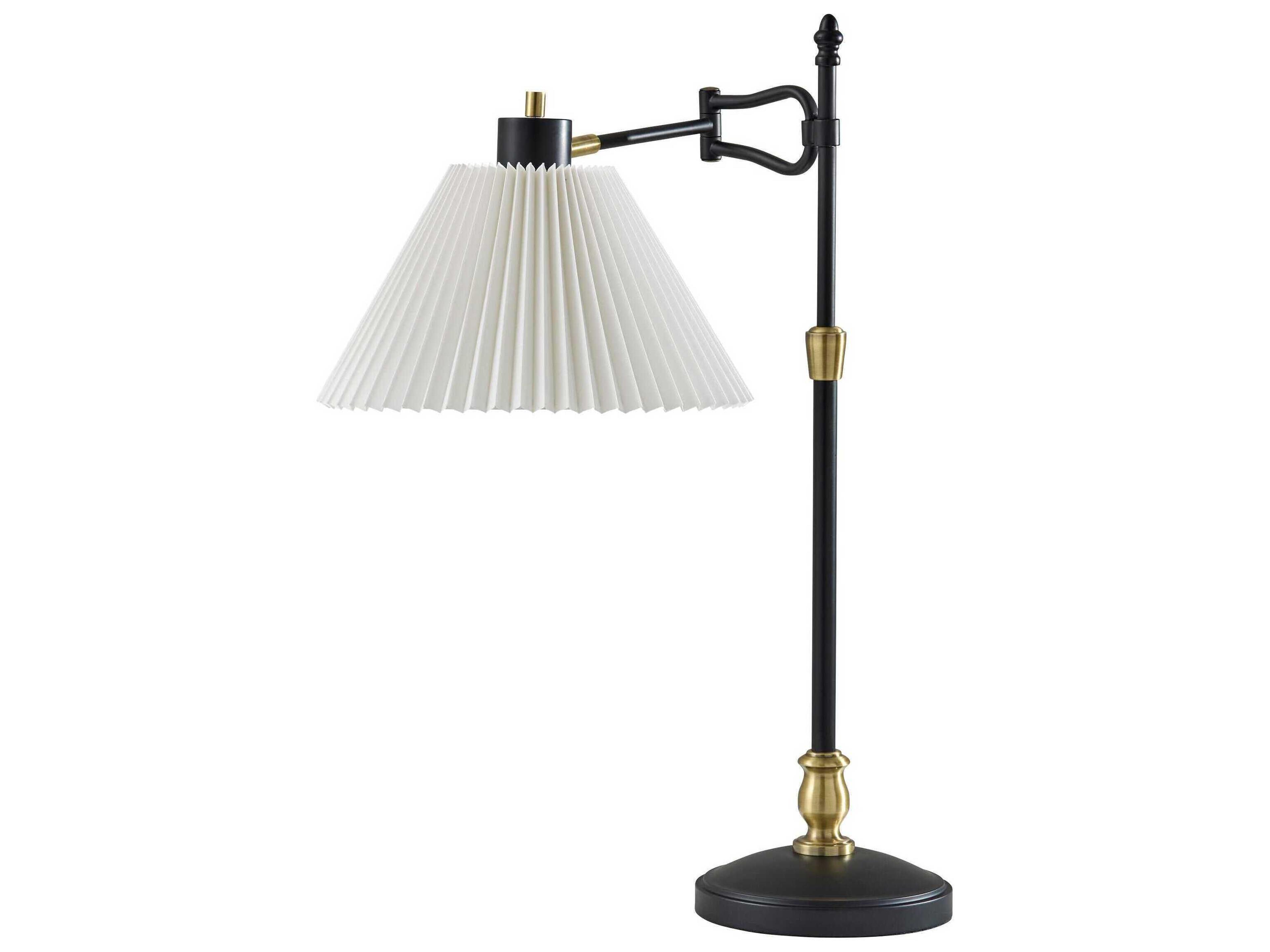 Adesso Elijah Black Antique Brass Buffet Lamp
