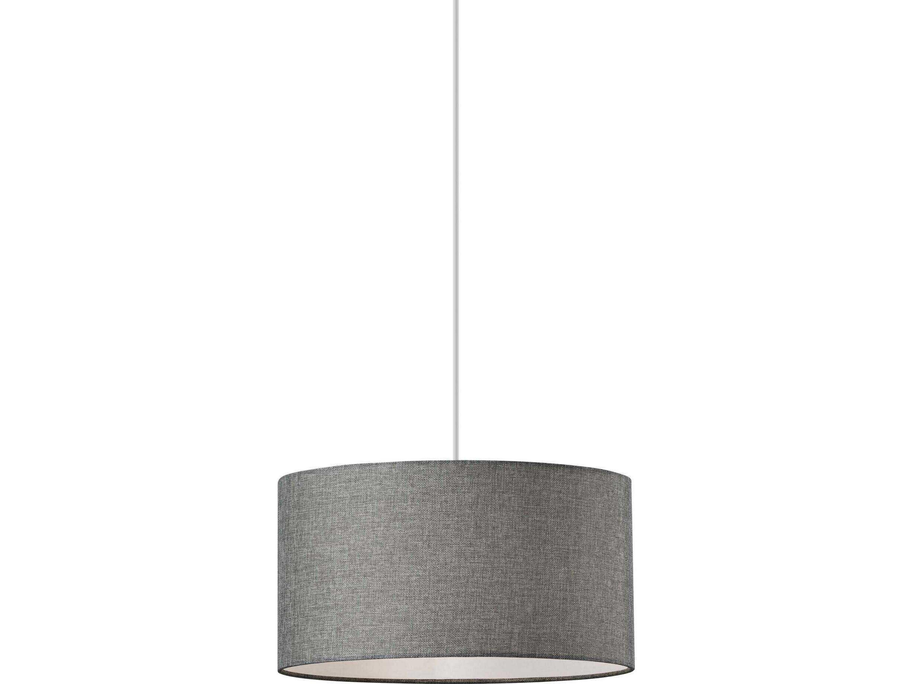 Adesso Harvest 1-Light Grey Textured Drum Pendant