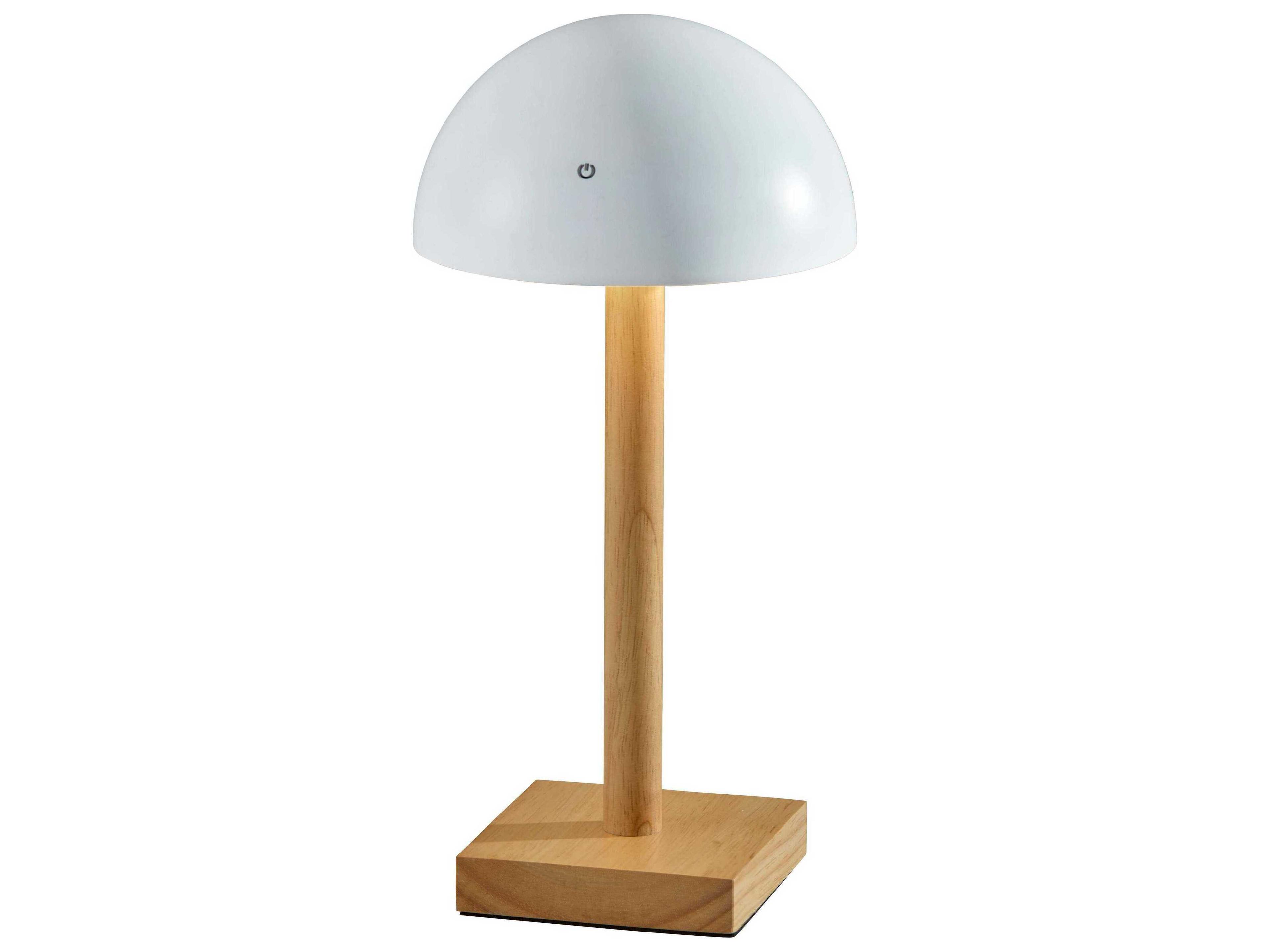 Adesso Nash White Natural Painted Plastic Brown Table Lamp