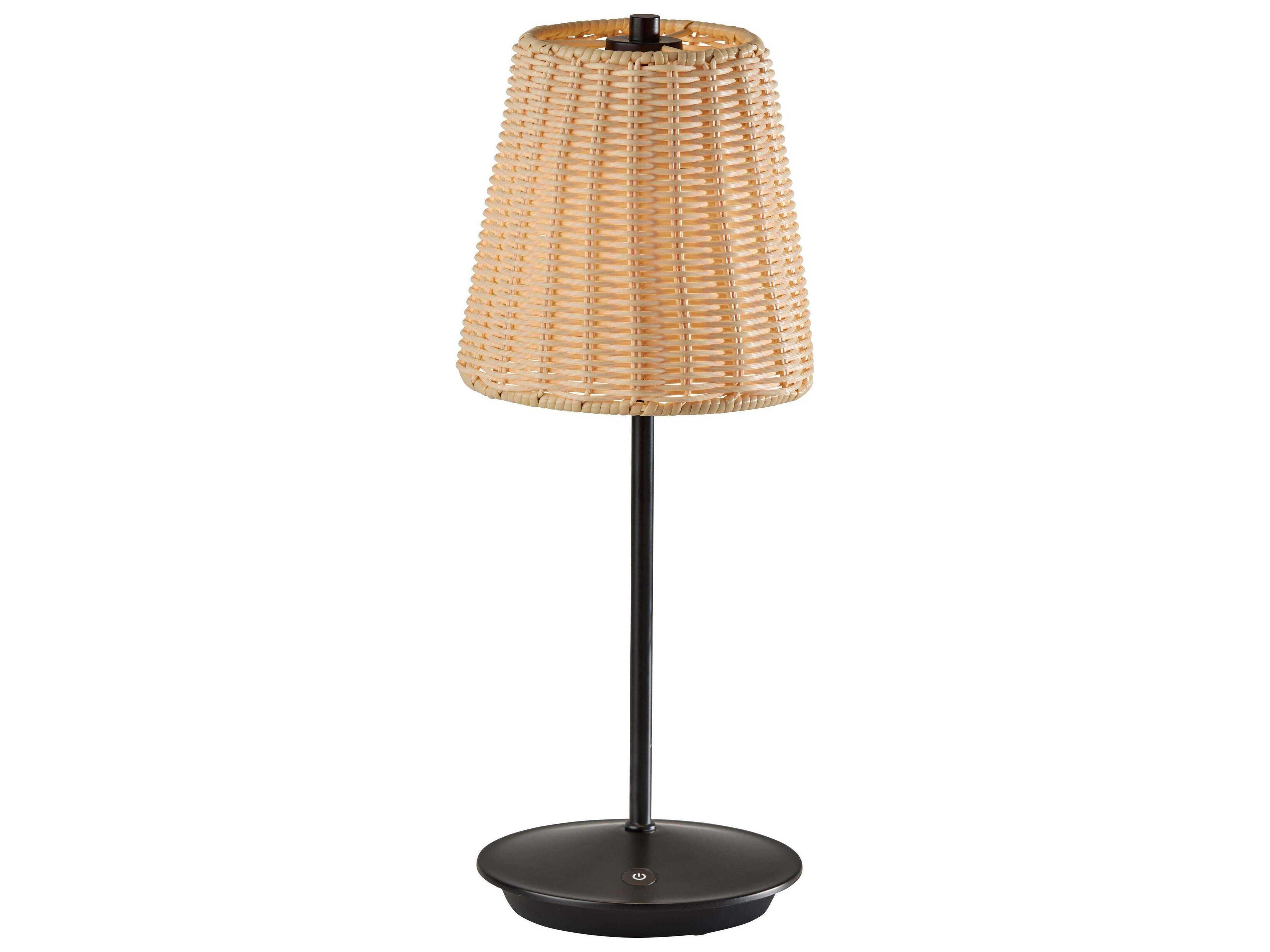 Adesso Andy Black Plastic Rattan Table Lamp