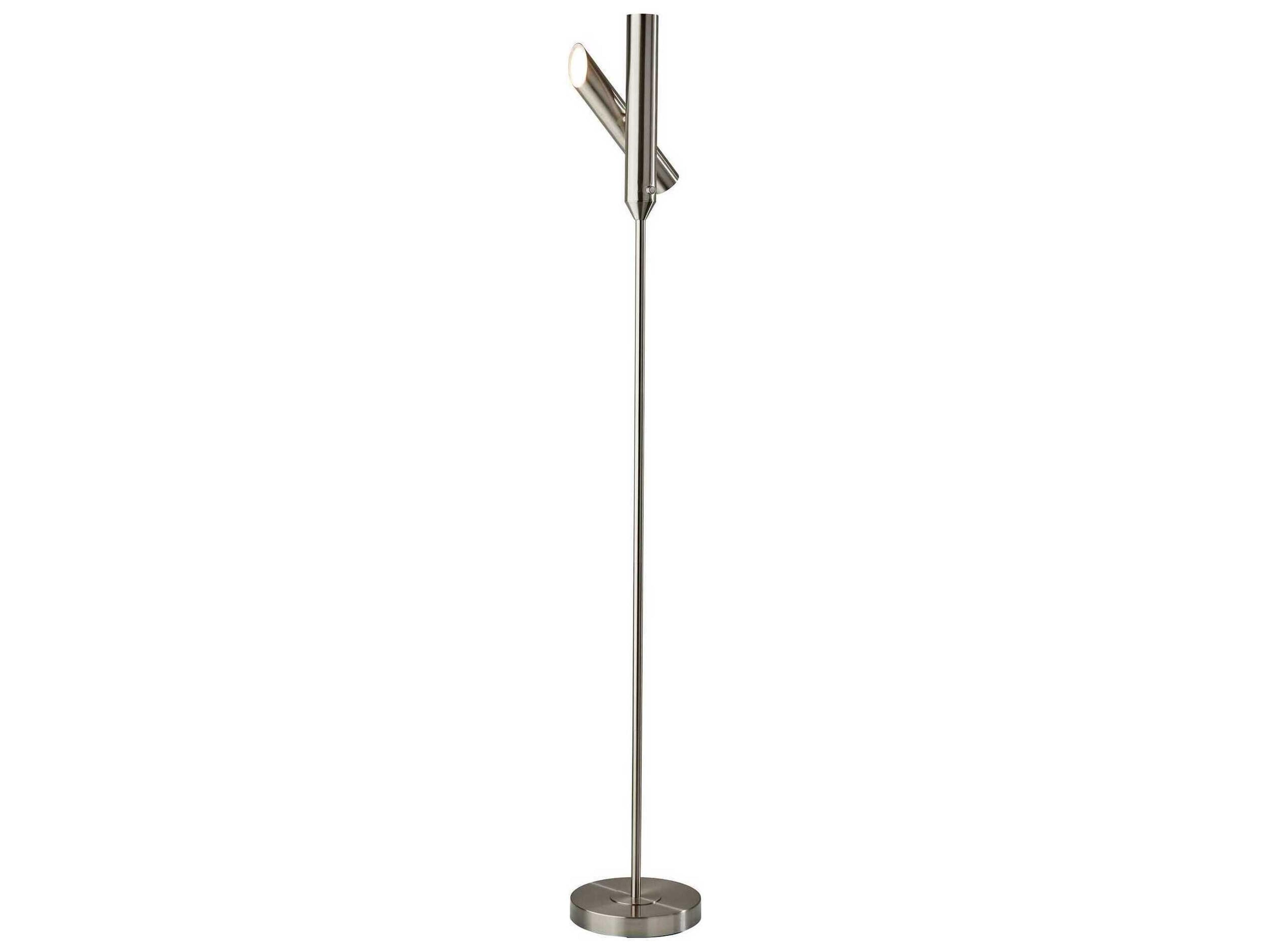 Adesso Vega Brushed Steel Floor Lamp