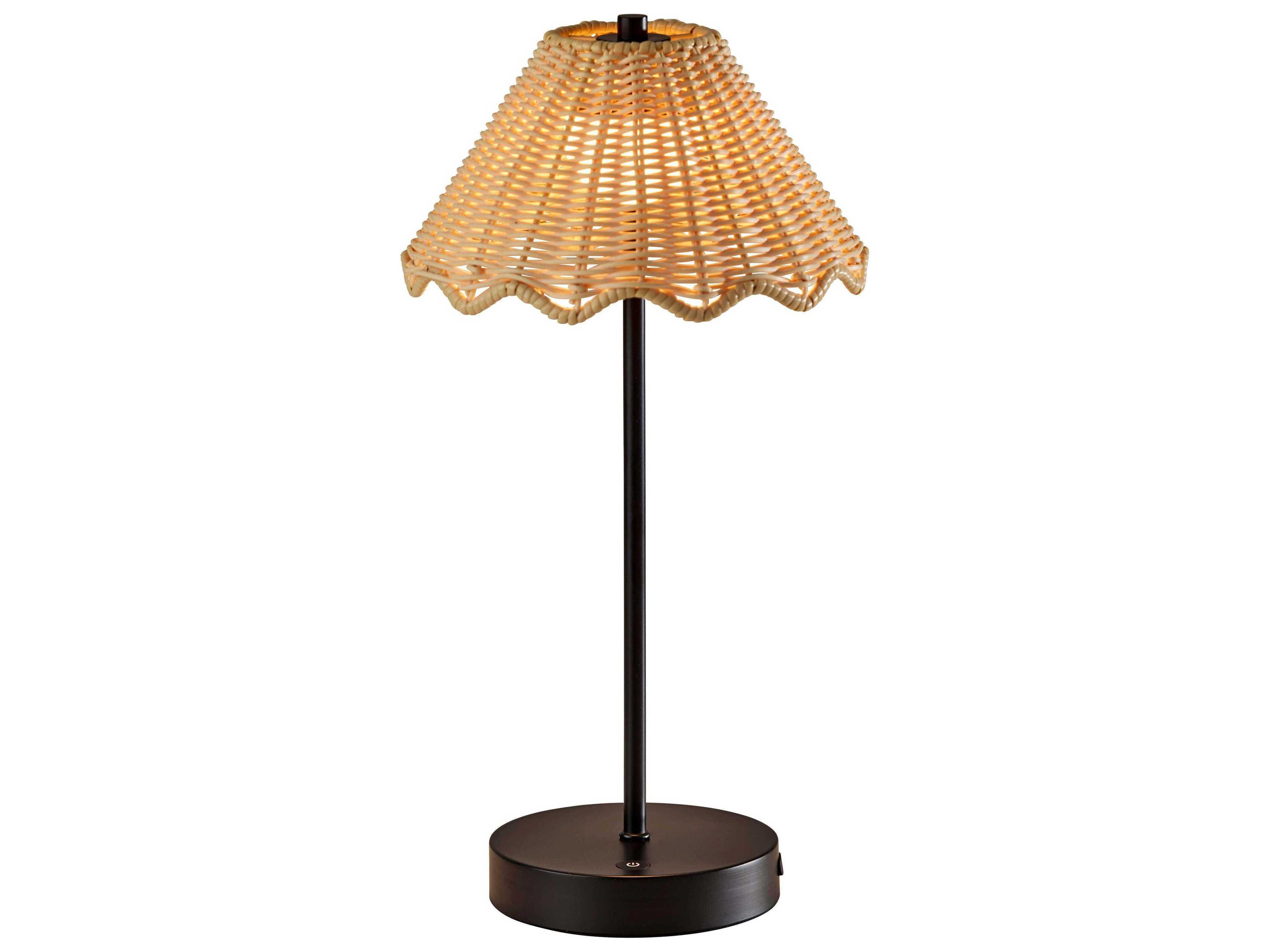 Adesso Stevie Black Plastic Rattan Table Lamp