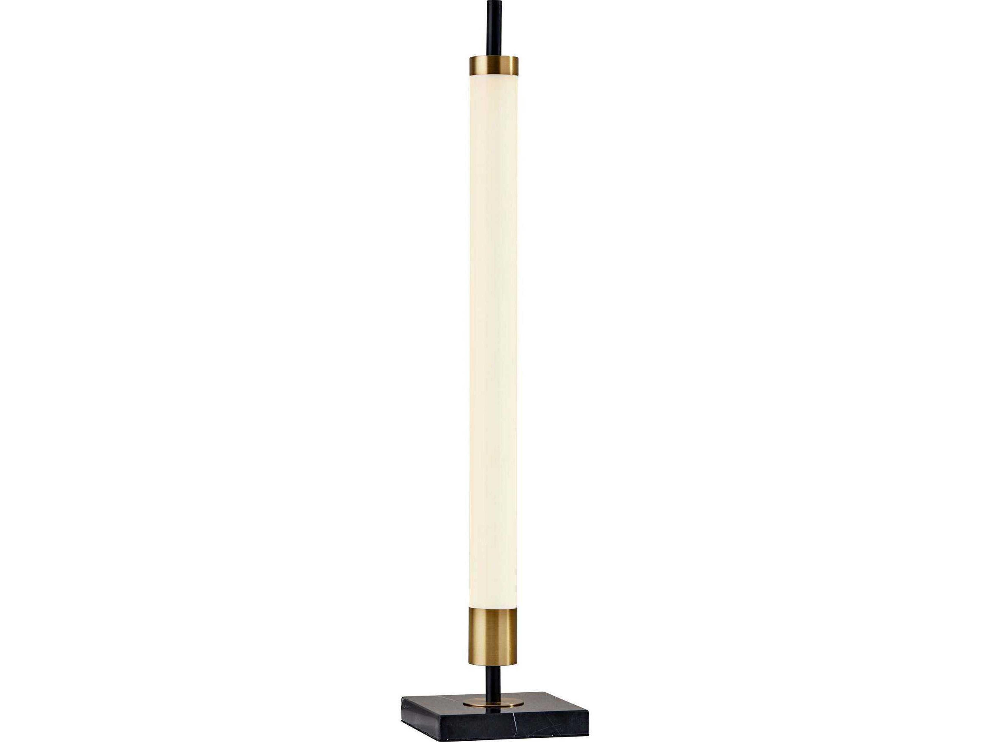Adesso Piper Black Antique Brass Frosted Plastic Buffet Lamp