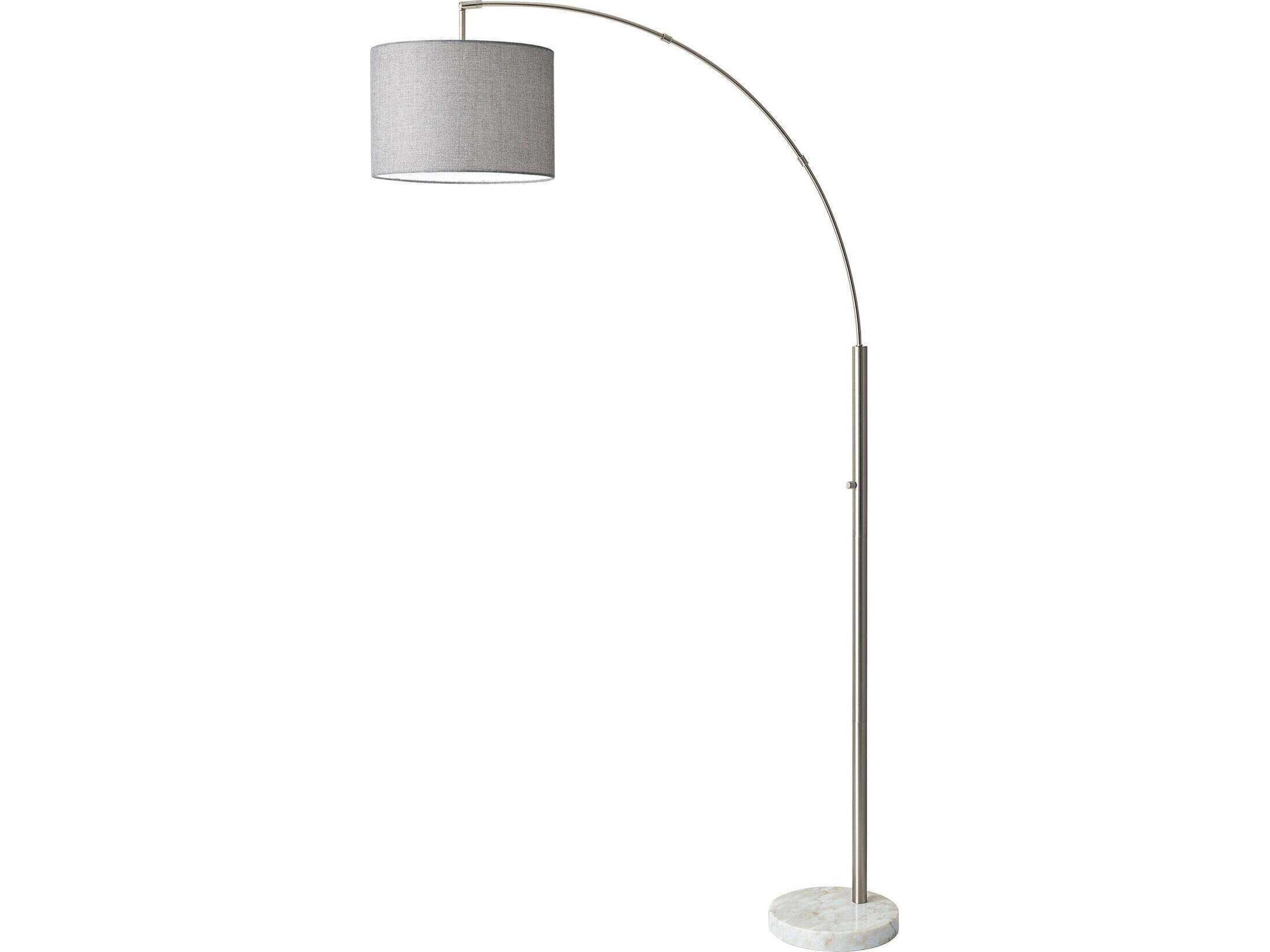 Adesso Bowery Brushed Steel Floor Lamp