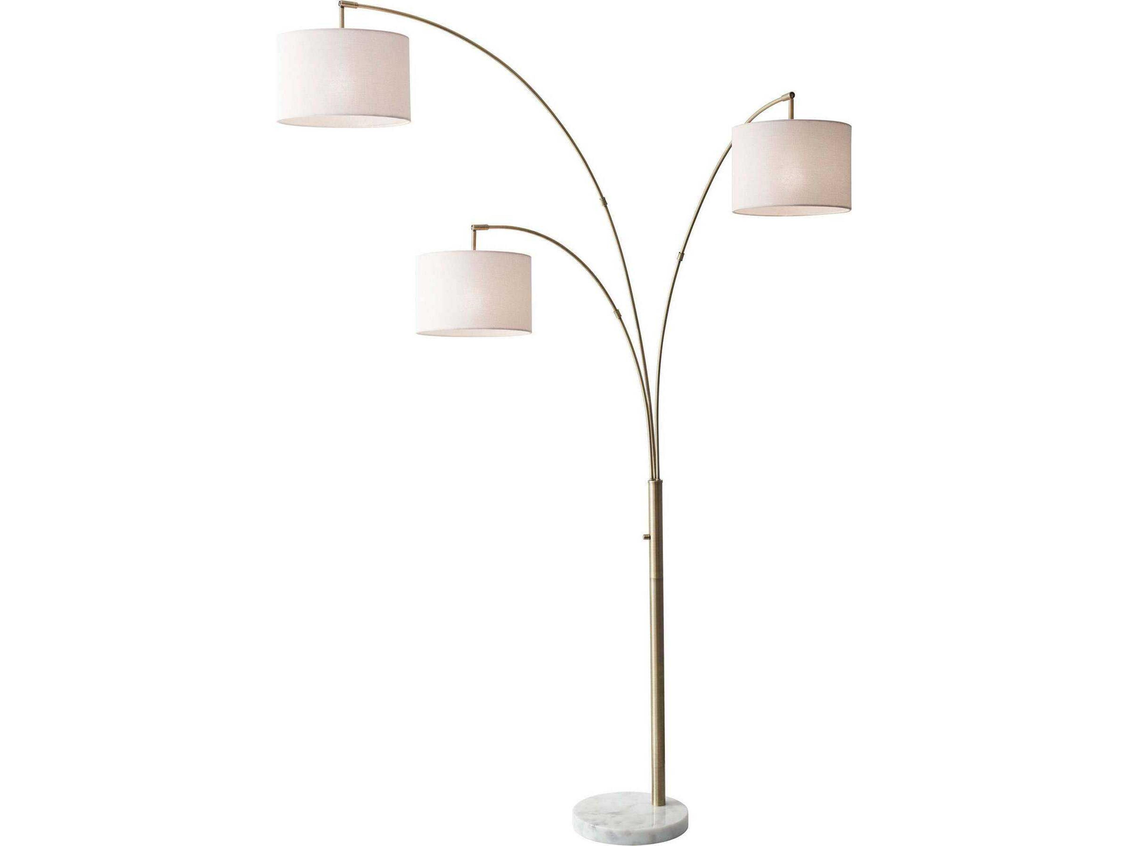 Adesso Bowery Antique Brass Floor Lamp