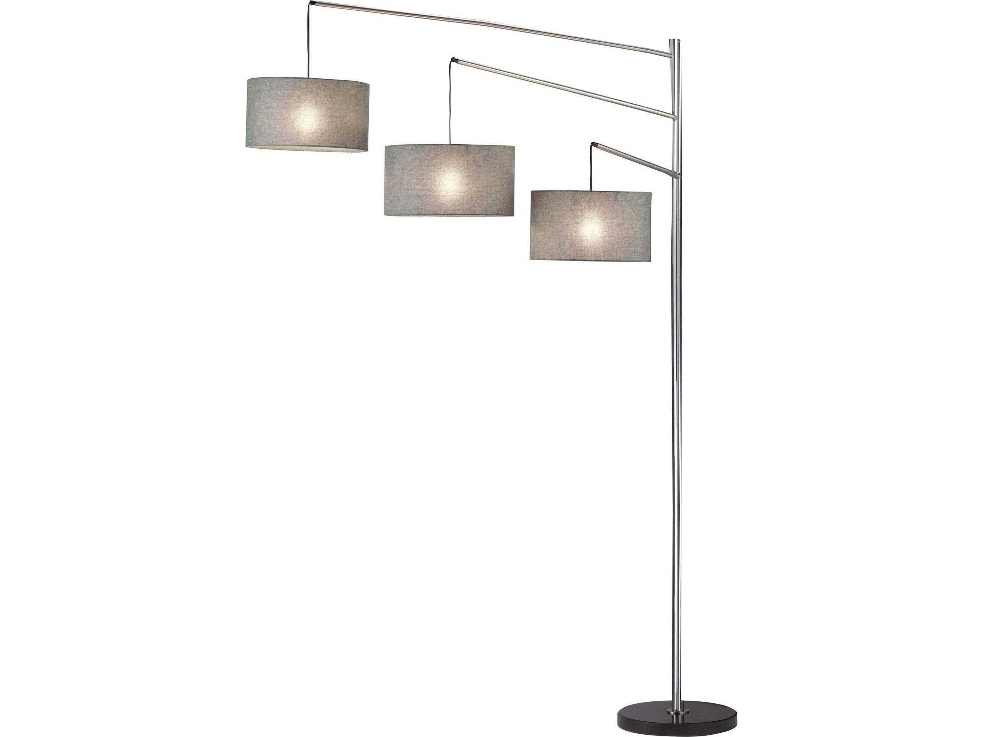 Adesso Wellington Brushed Steel Floor Lamp