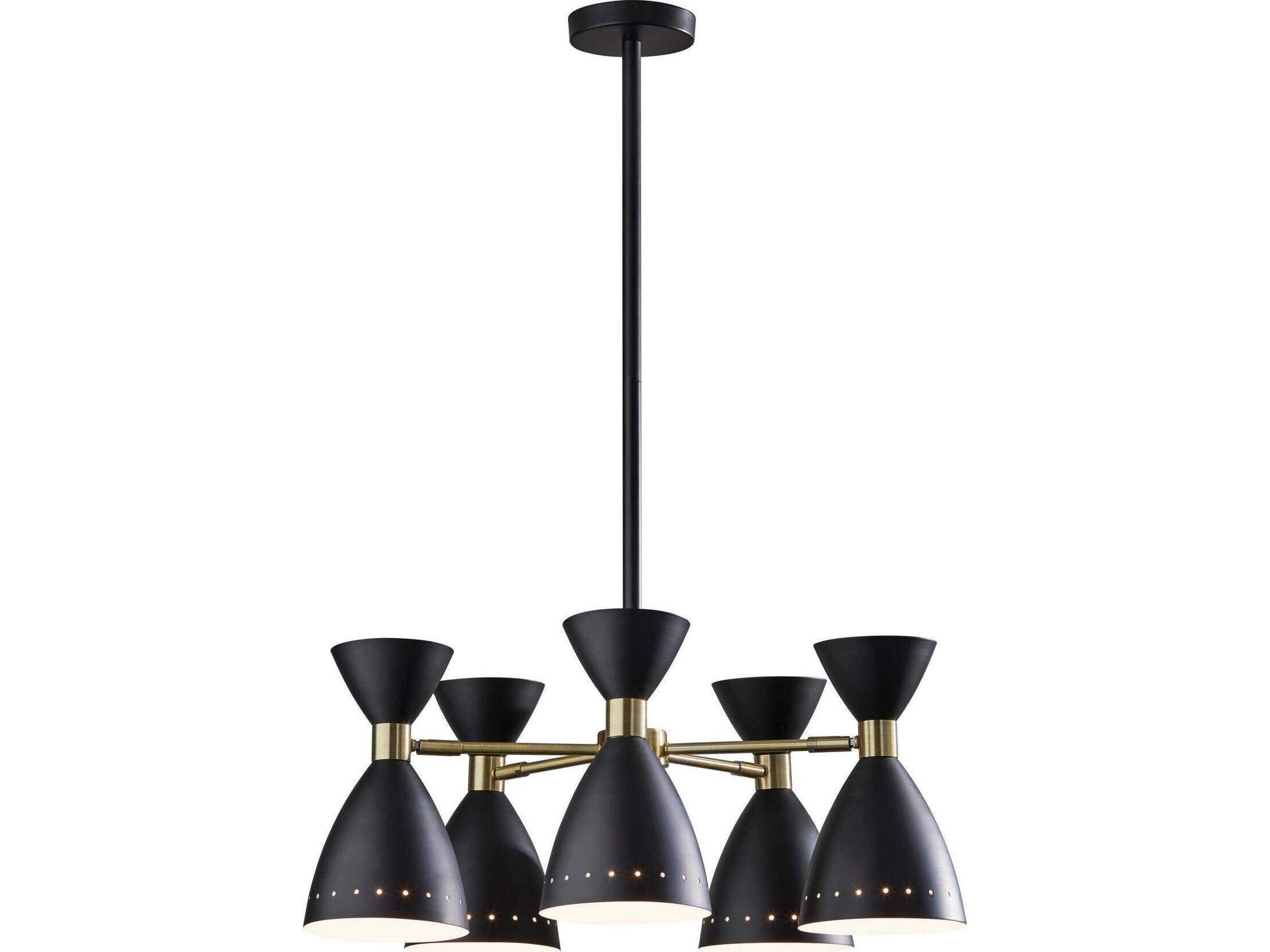 Adesso Oscar 5-Light Black Antique Brass Chandelier