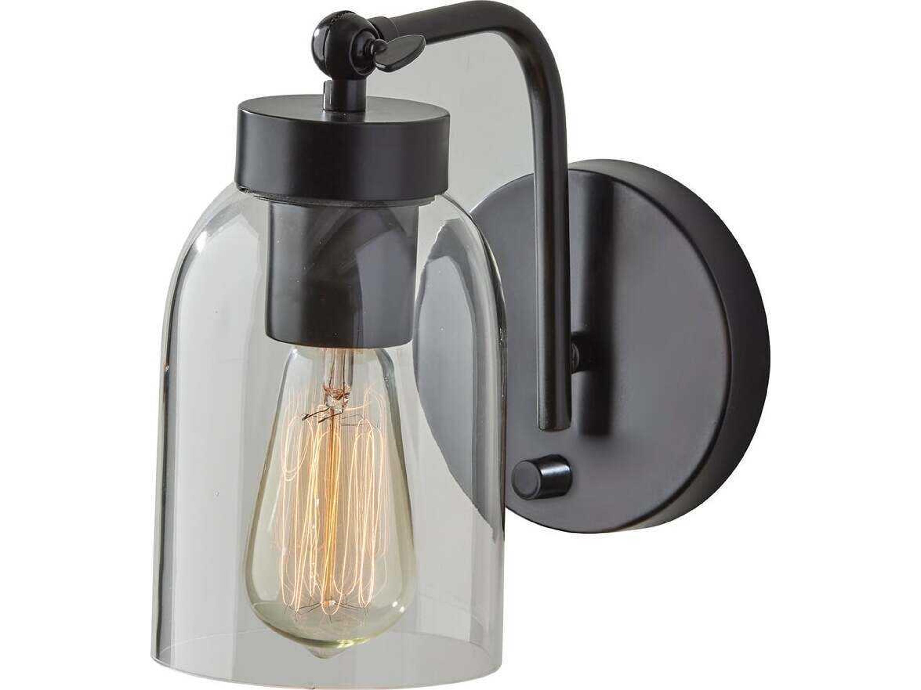 Adesso Bristol Black Wall Sconce