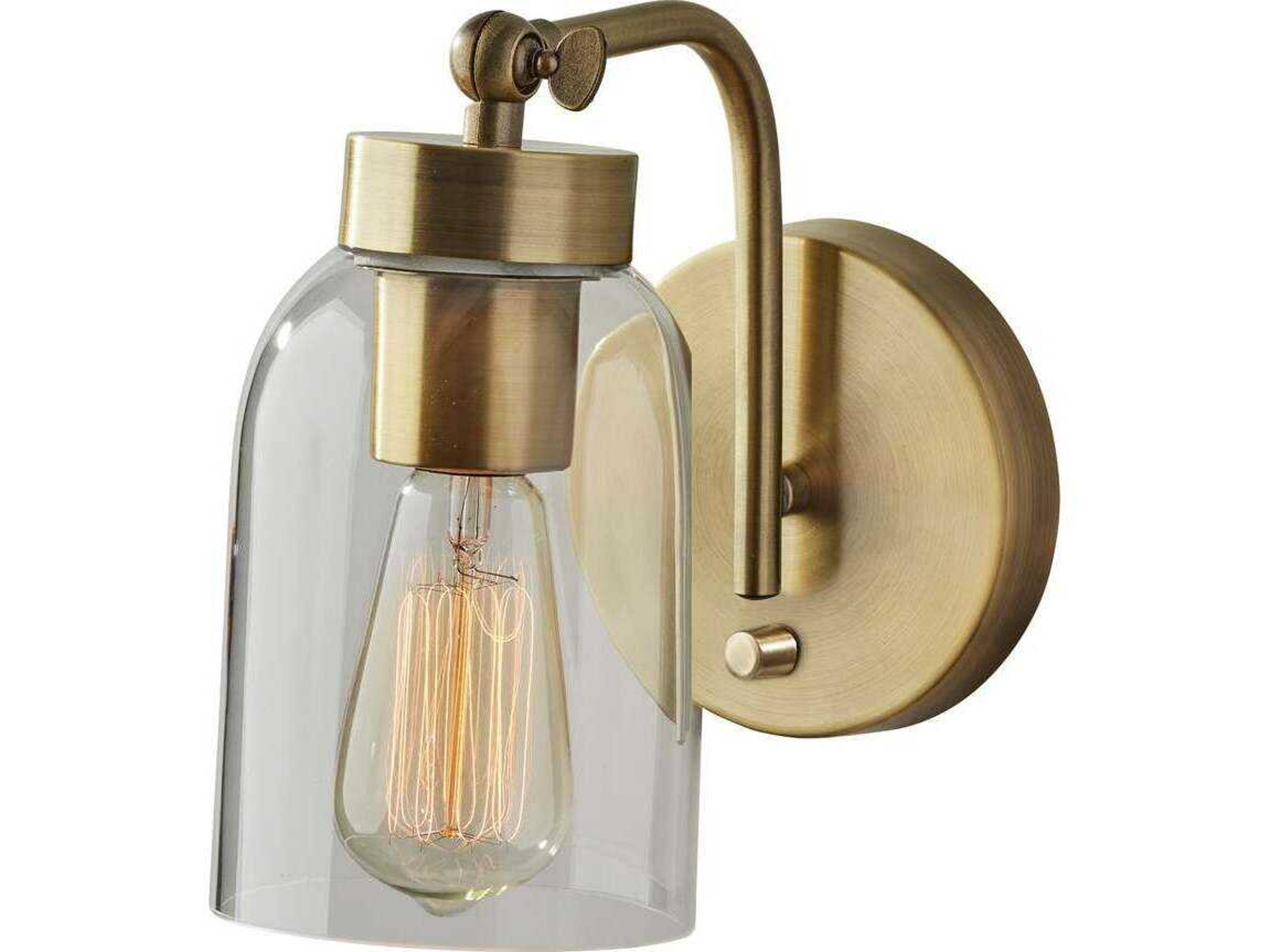 Adesso Bristol Antique Brass Wall Sconce