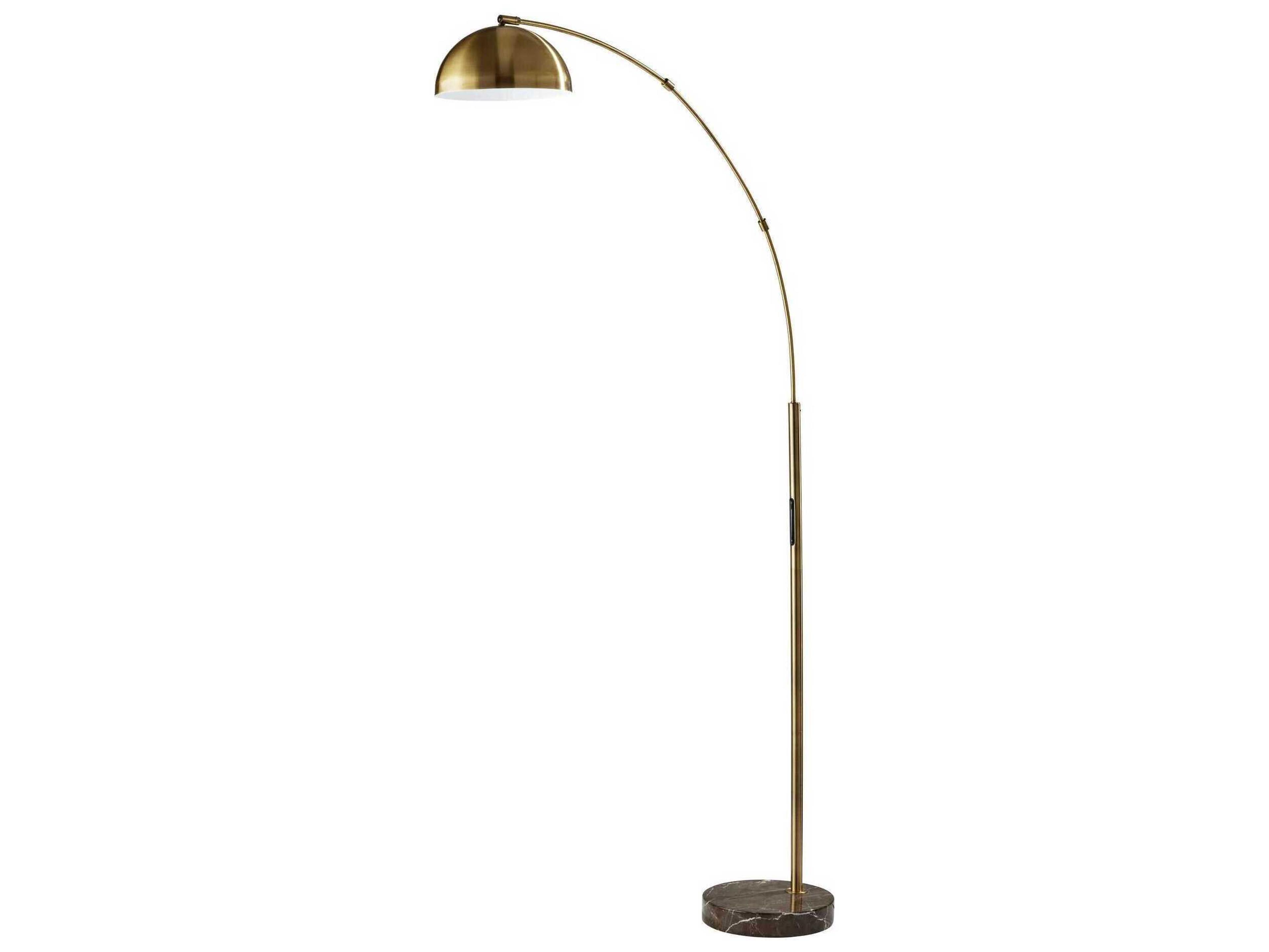 Adesso Bolton Antique Brass Floor Lamp
