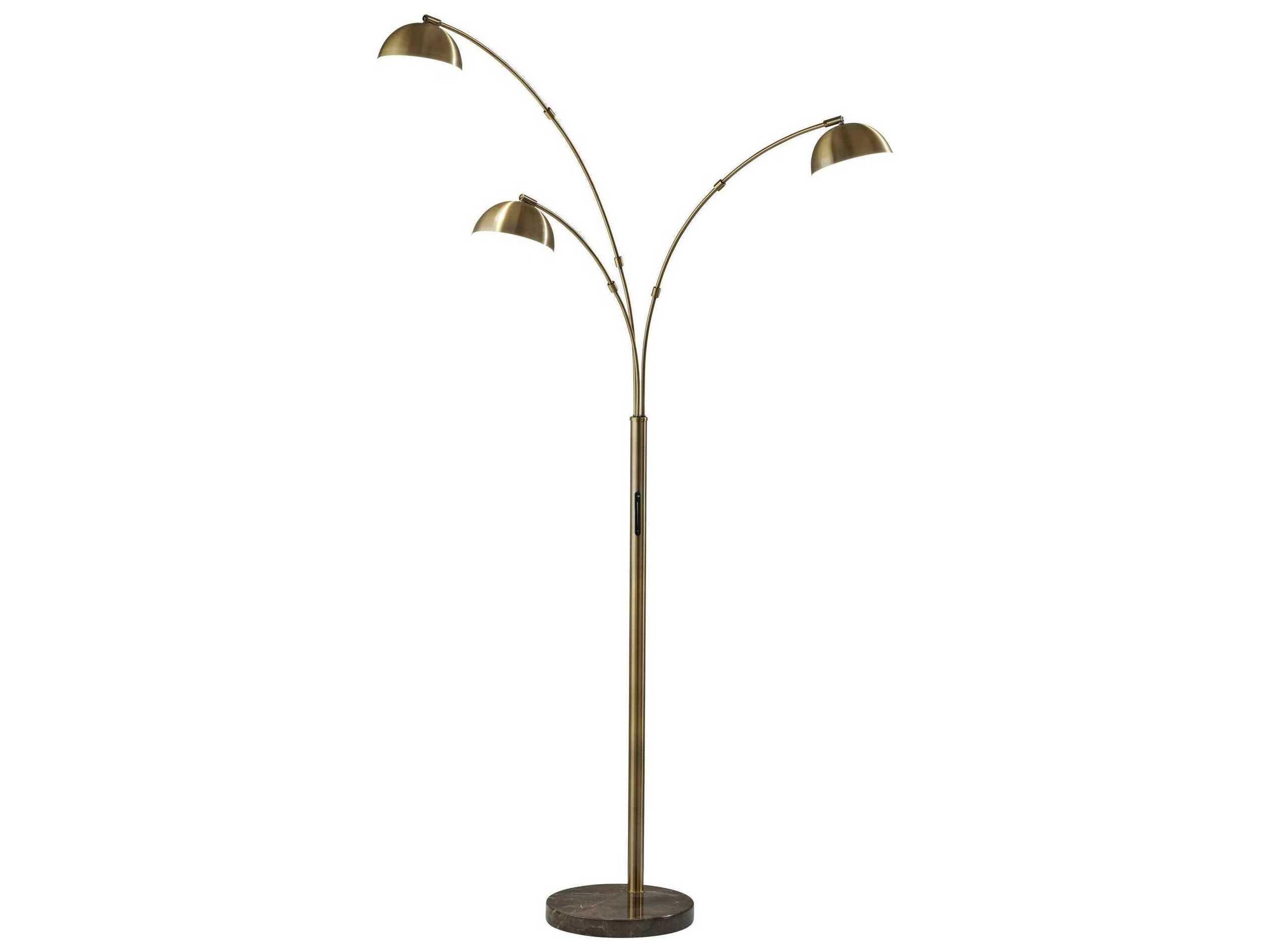 Adesso Bolton Antique Brass Floor Lamp