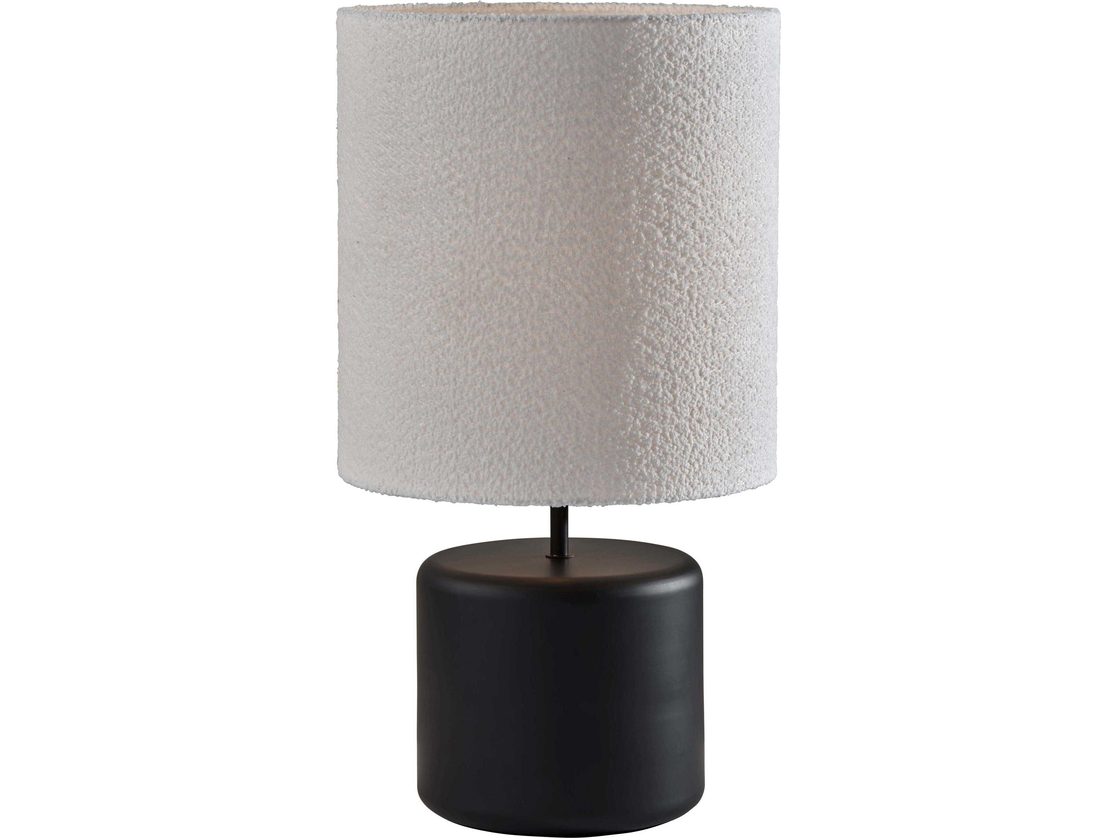 Adesso Tatum Black White Boucle Fabric Buffet Lamp