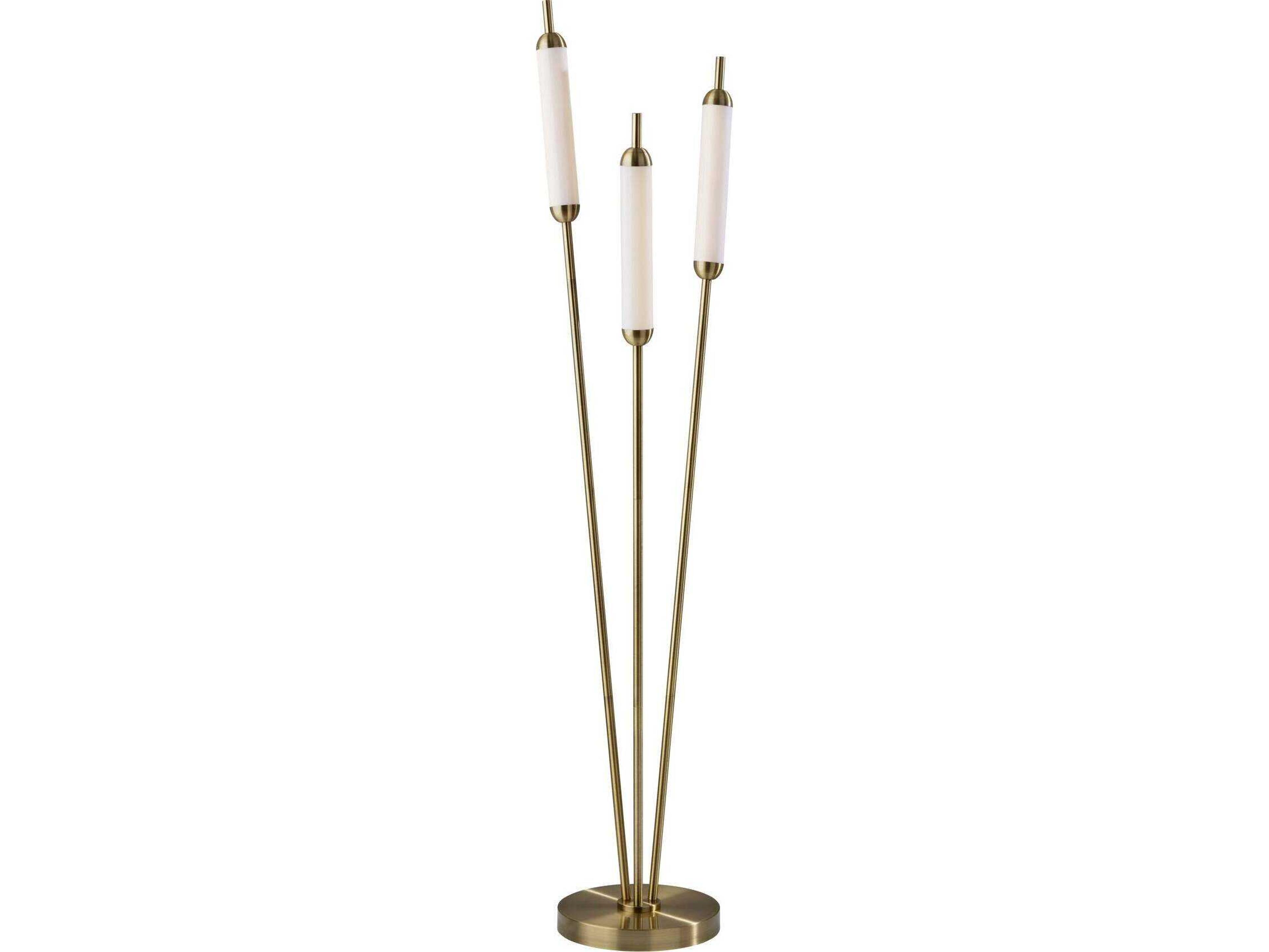 Adesso Pierce Antique Brass Frosted Acrylic Floor Lamp