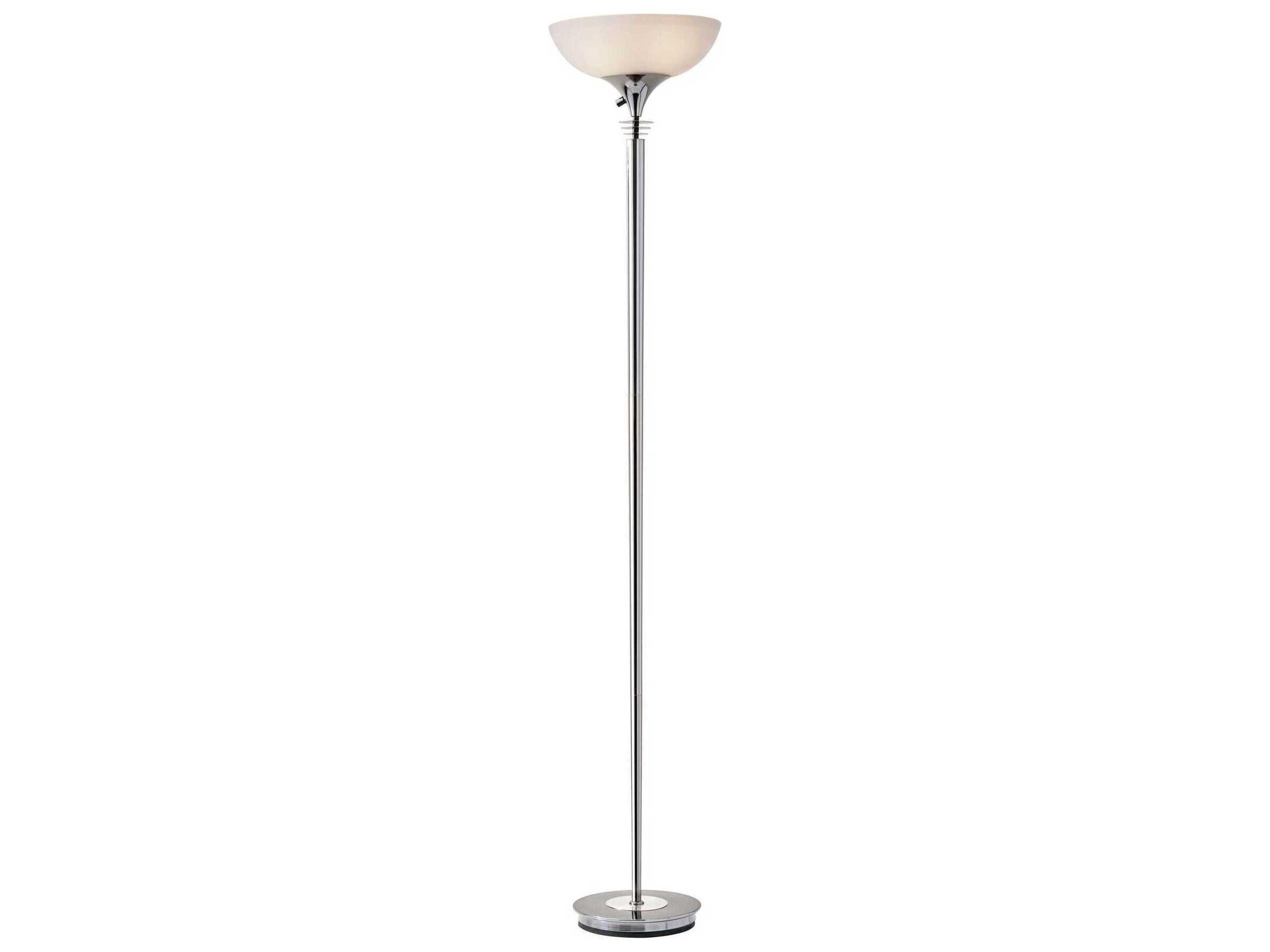 Adesso Metropolis Chrome Frosted Glass Floor Lamp