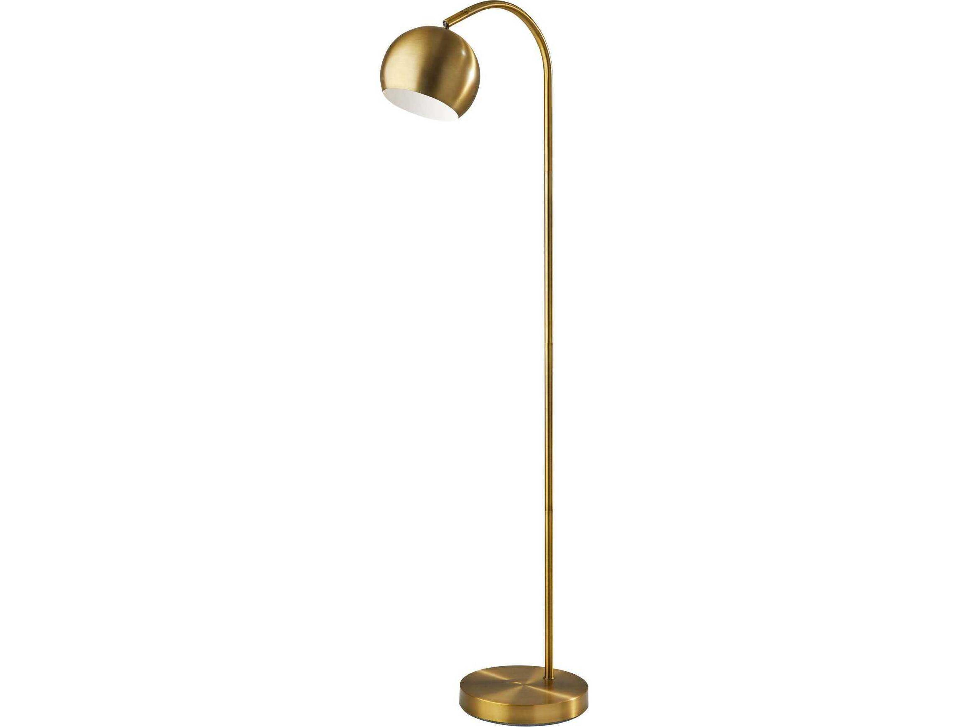 Adesso Emerson Antique Brass Metal Floor Lamp