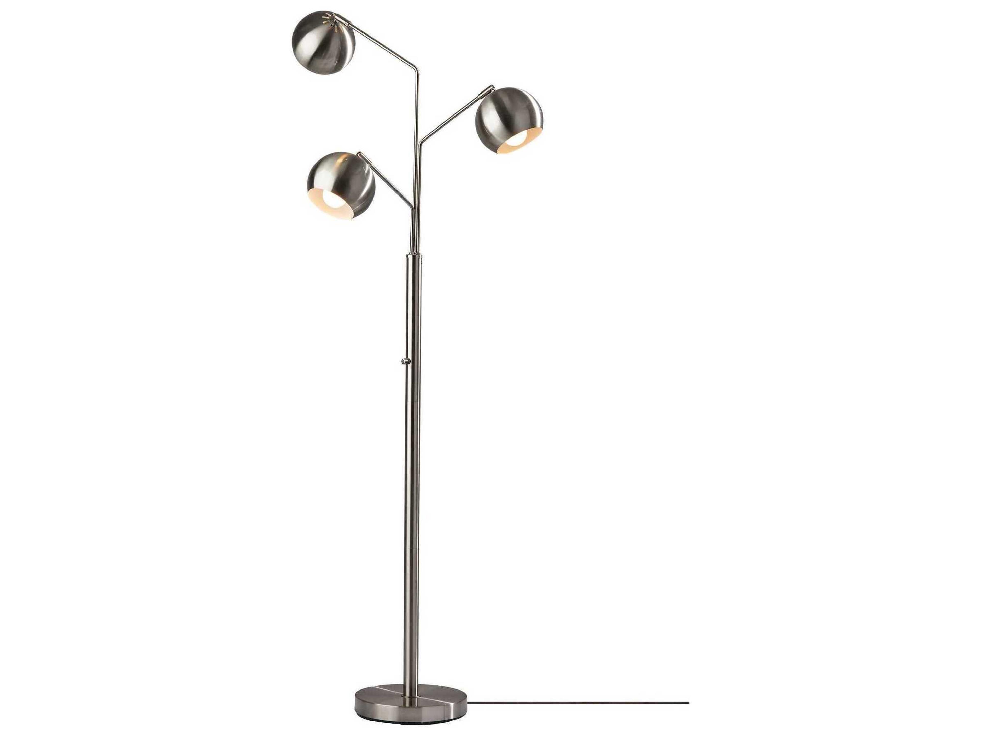 Adesso Emerson Brushed Steel Floor Lamp