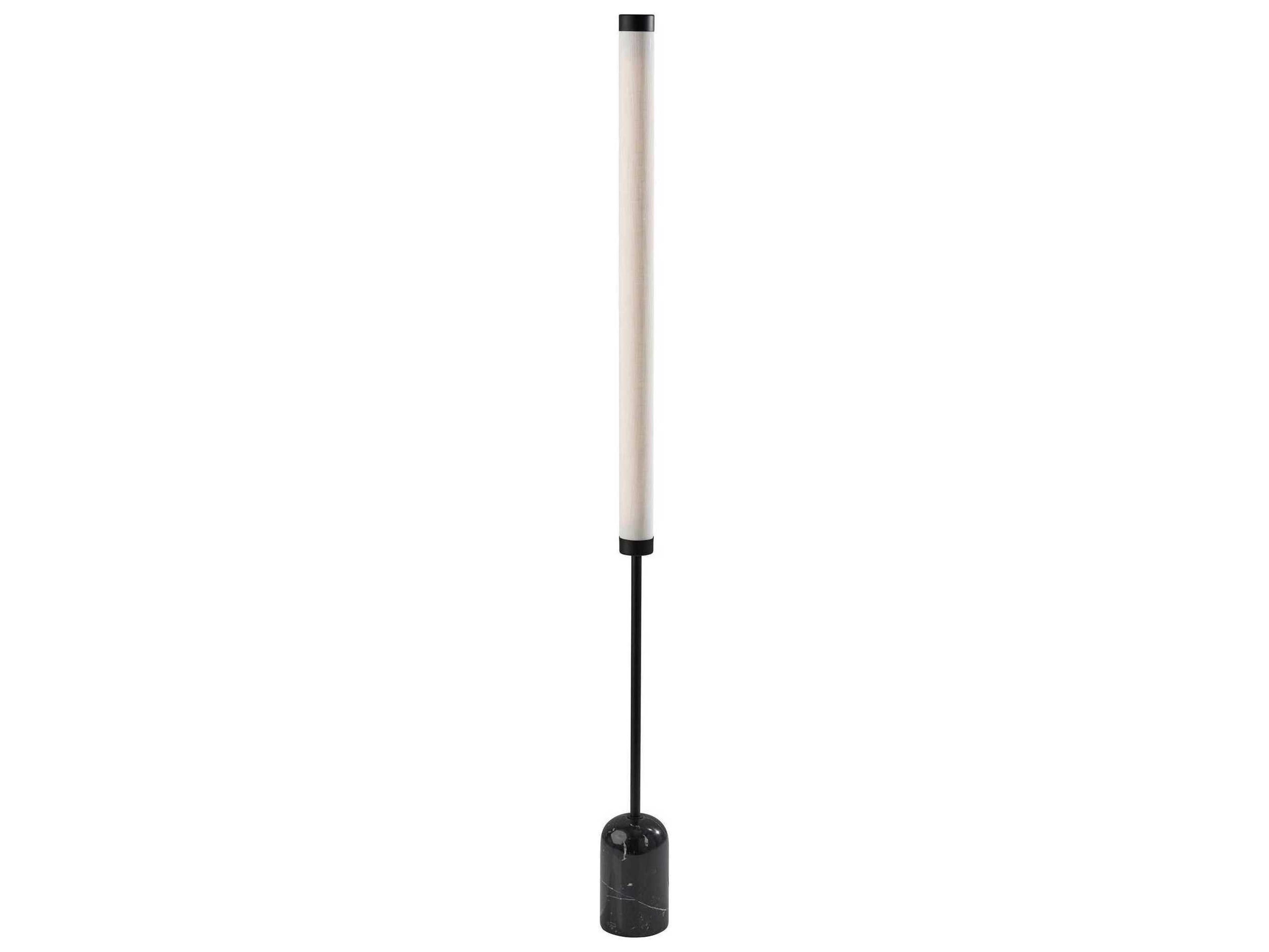 Adesso Dorsey Black White Textured Fabric Floor Lamp