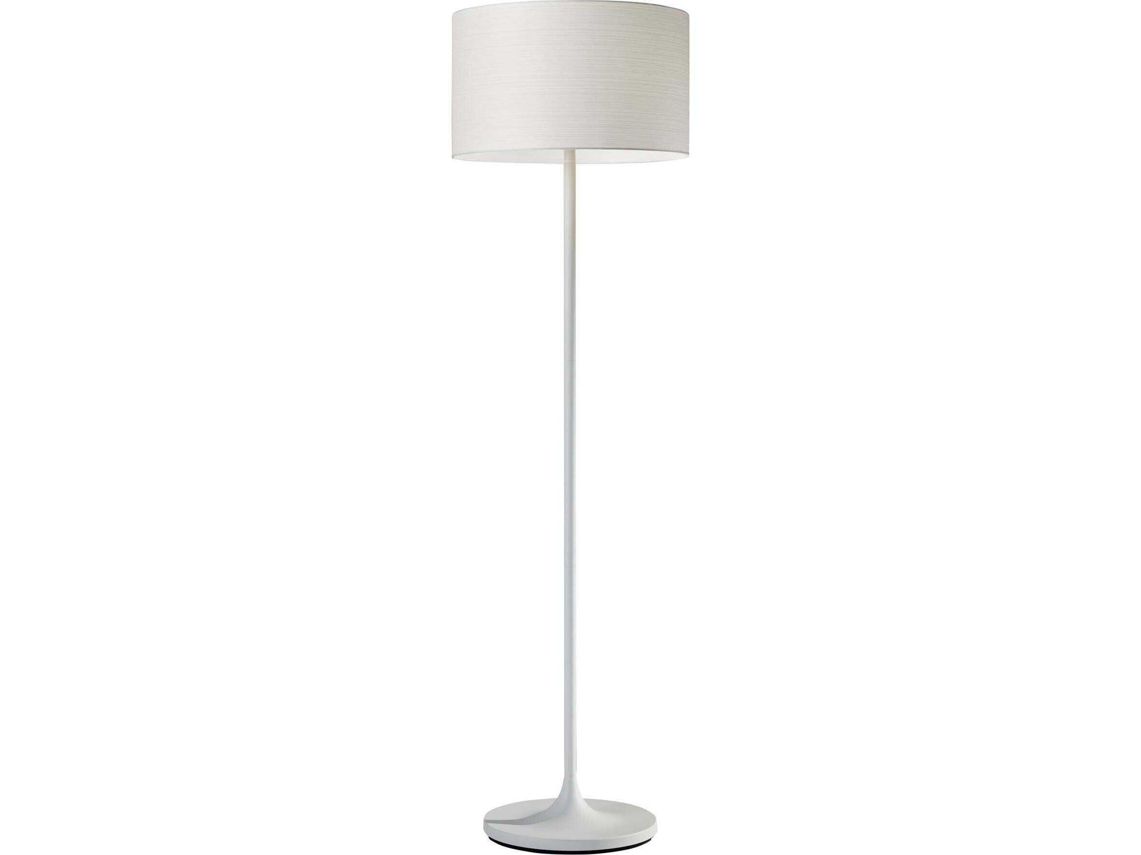 Adesso Oslo White Metal Japanese Paper Floor Lamp
