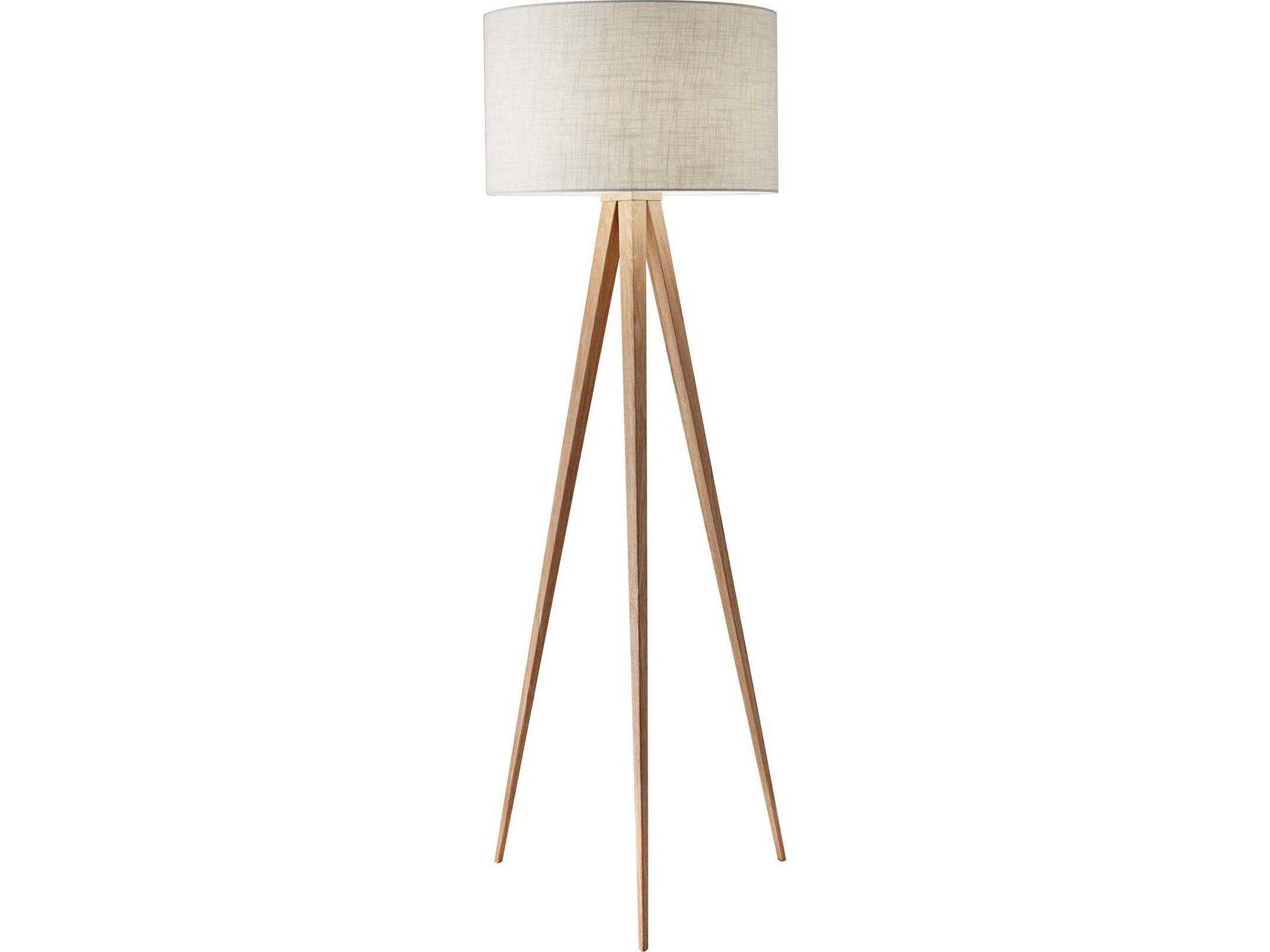 Adesso Director Natural Oak Veneer Brown Floor Lamp