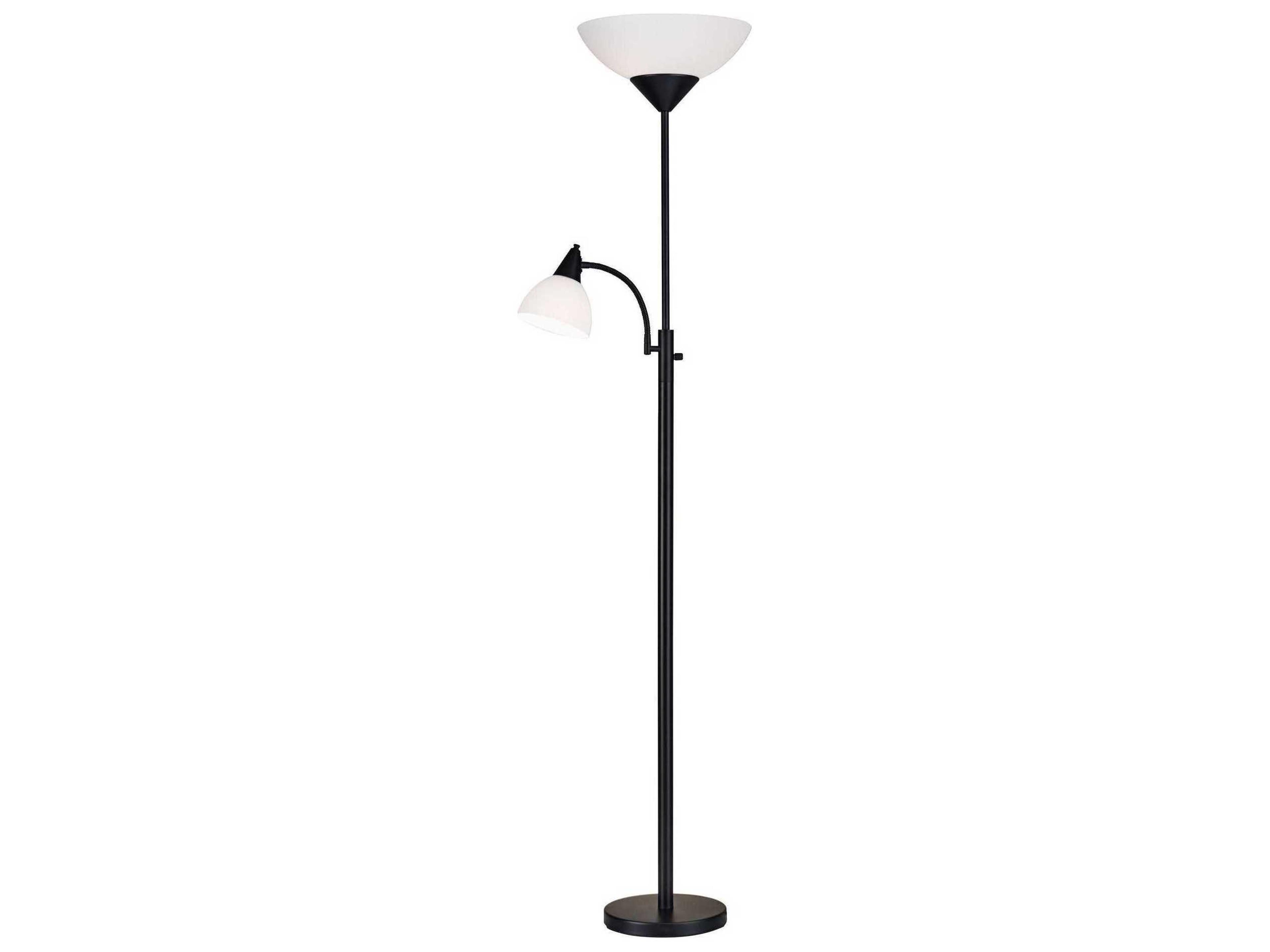 Adesso Piedmont Black White Plastic Floor Lamp