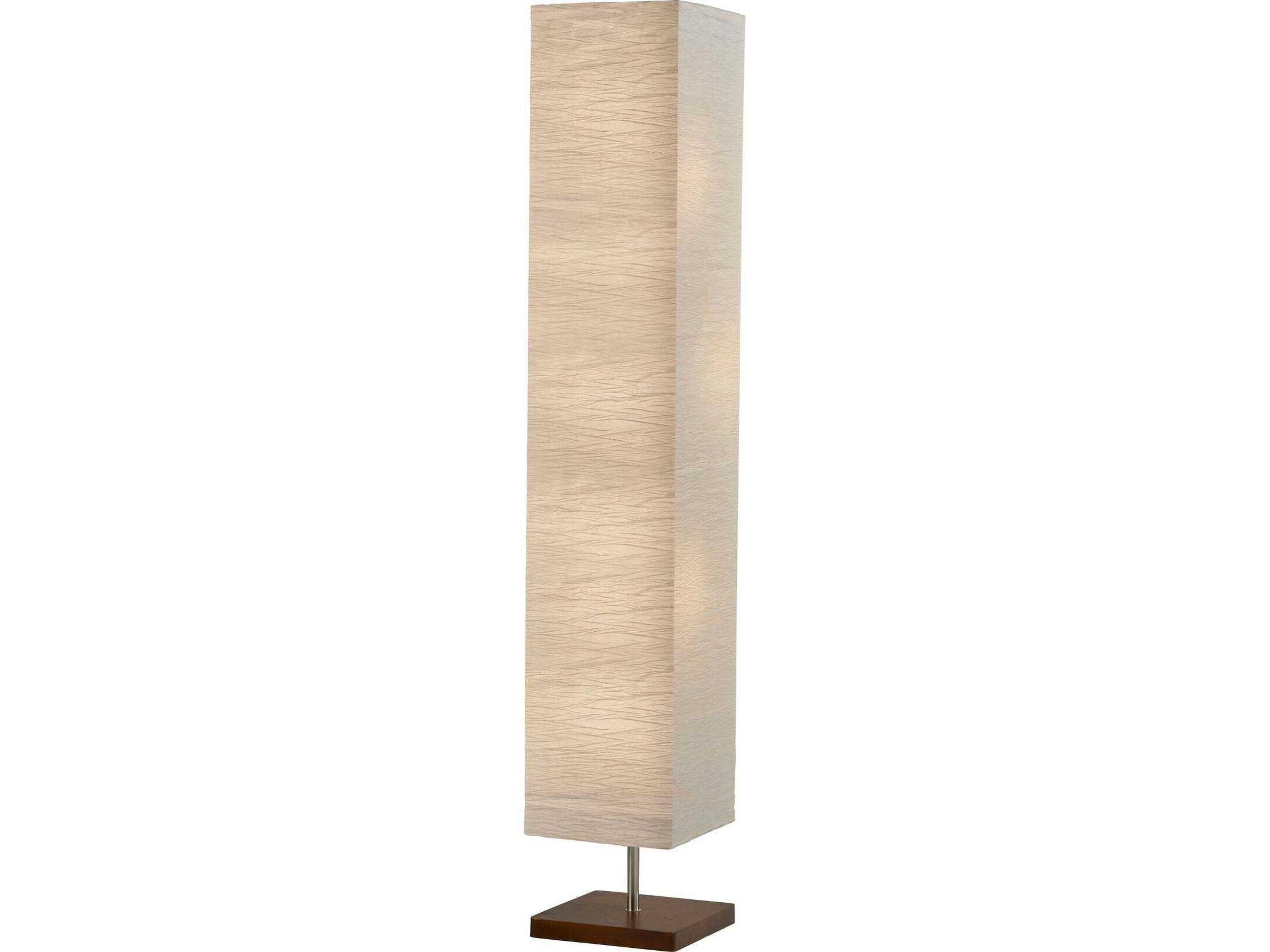Adesso Dune Walnut White Crinkle Paper Off Floor Lamp