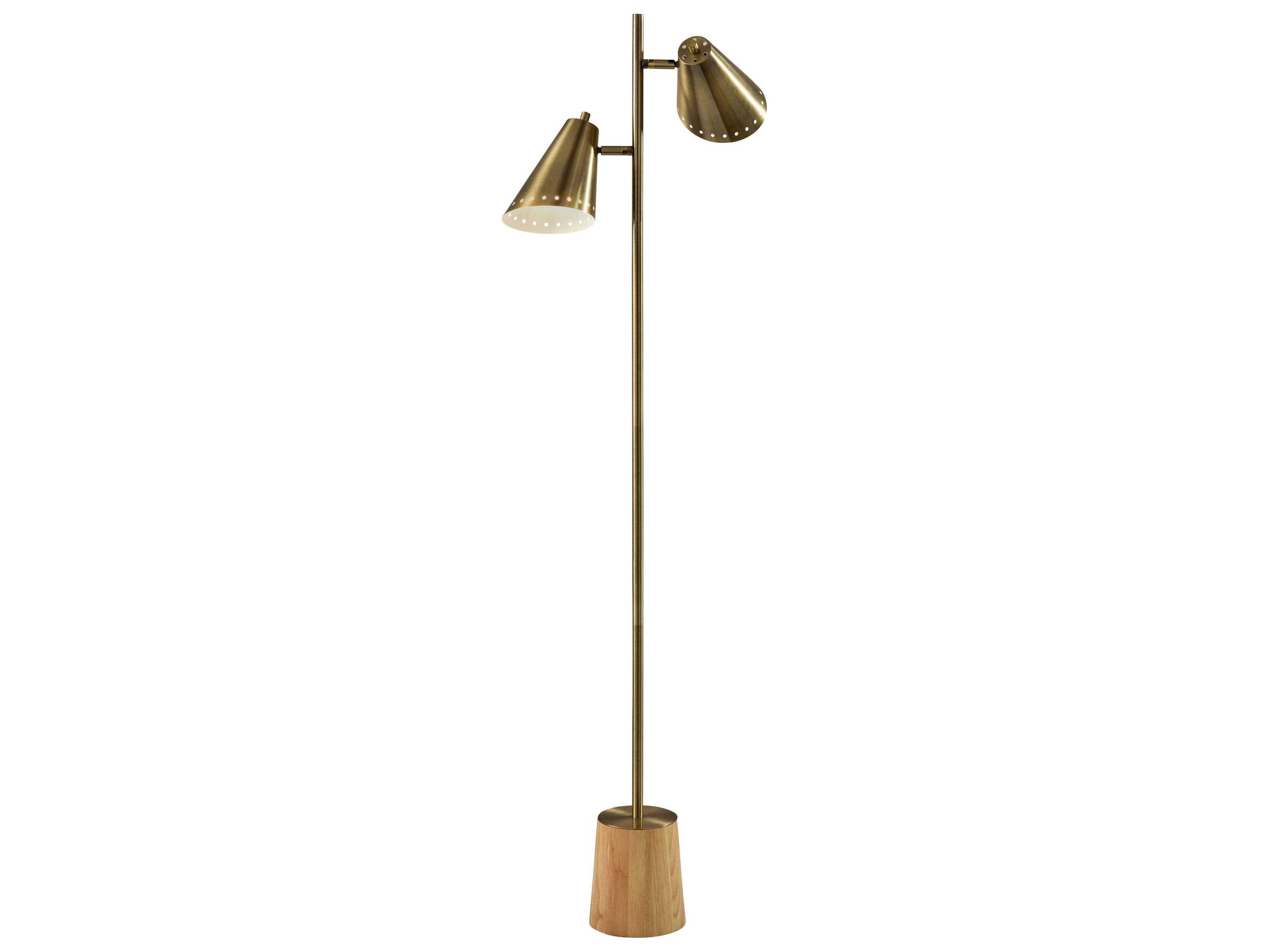Adesso Josephine Antique Brass Metal Floor Lamp