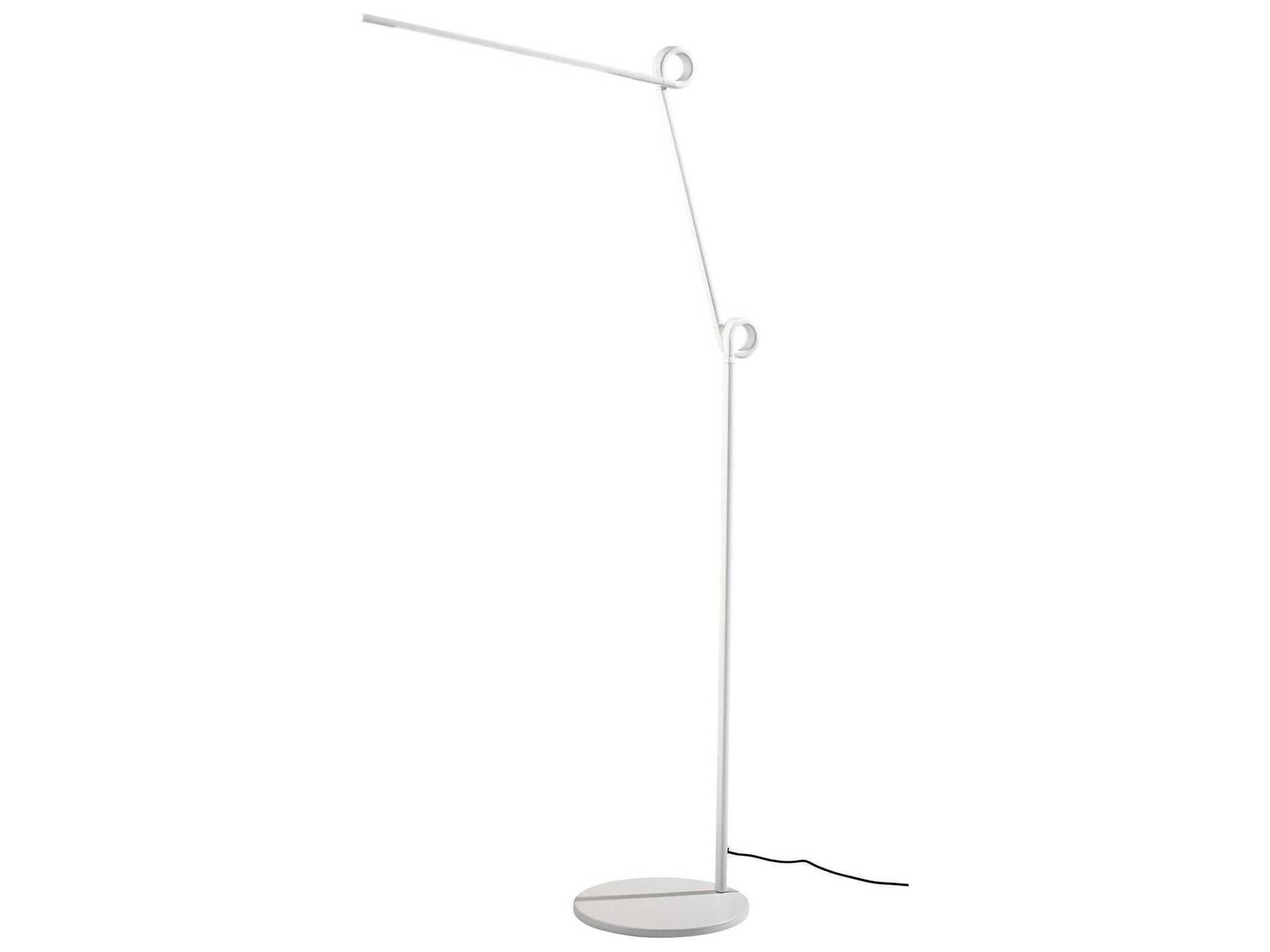 Adesso Knot White Aluminum Tube With Frosted Shade Floor Lamp