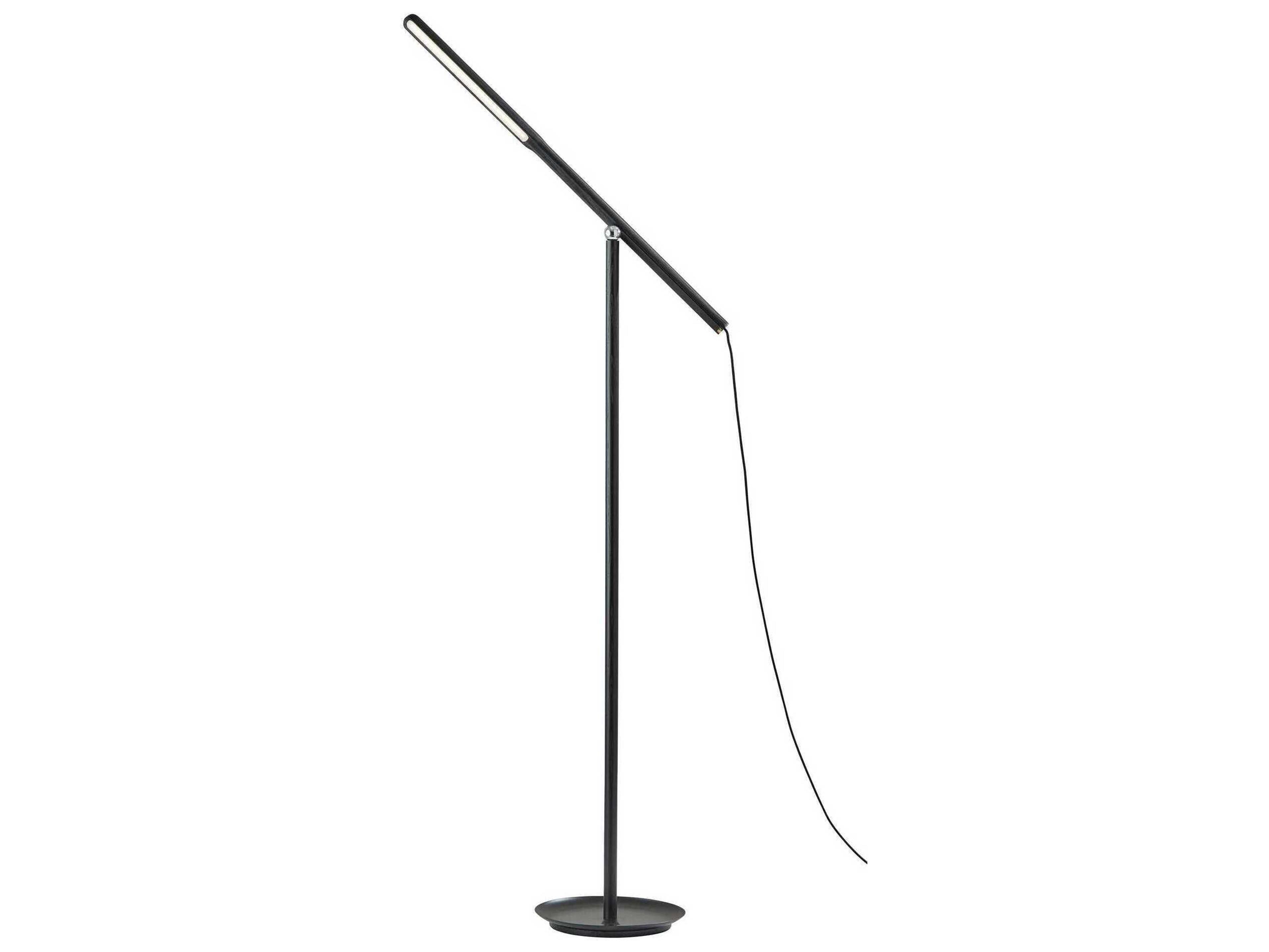 Adesso Gravity Black Ash Wood Floor Lamp