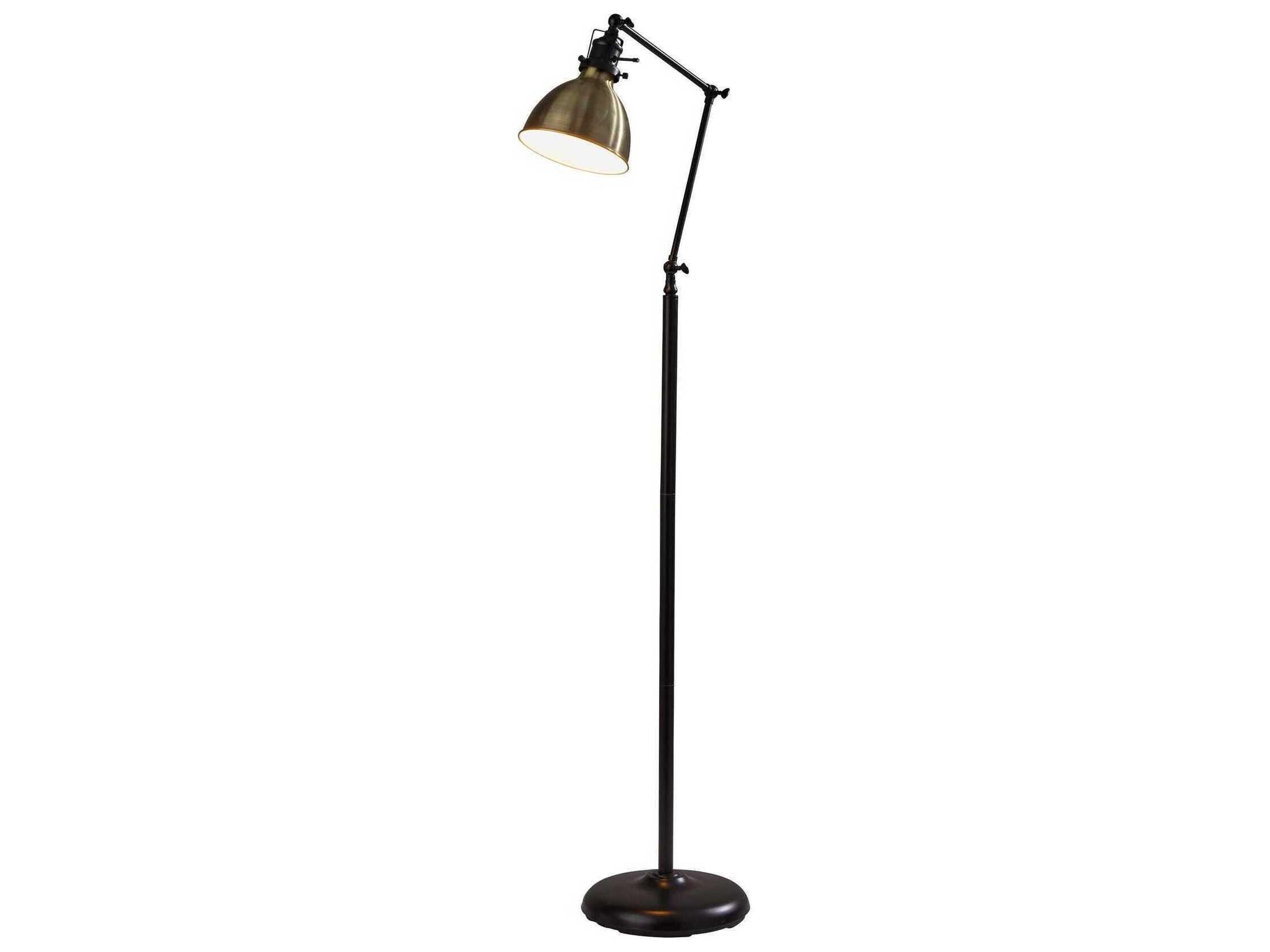 Adesso Alden Antique Bronze Brass Floor Lamp
