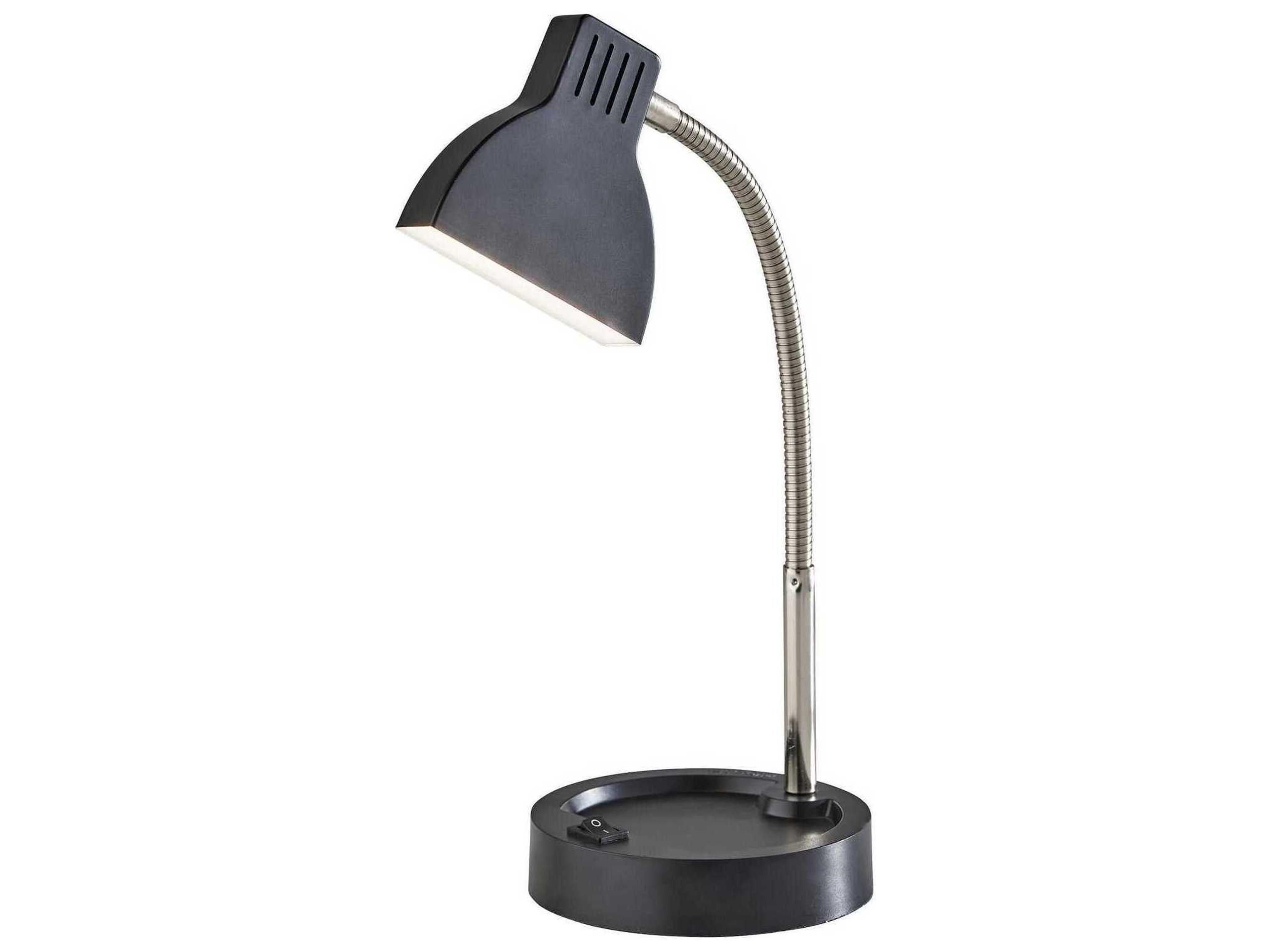 Adesso Slender Black Plastic Desk Lamp