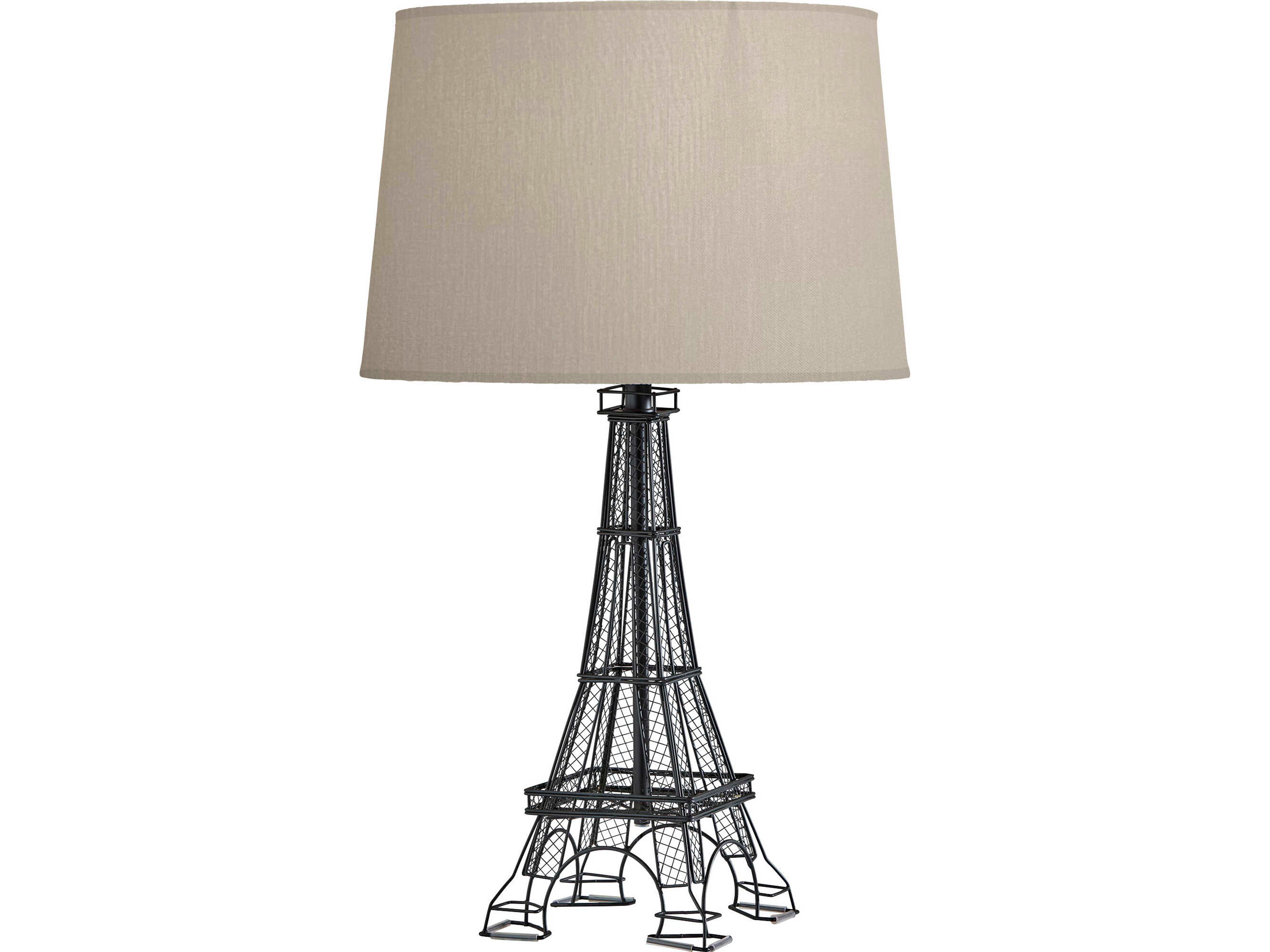 Adesso Eiffel Black Natural Fabric Buffet Lamp