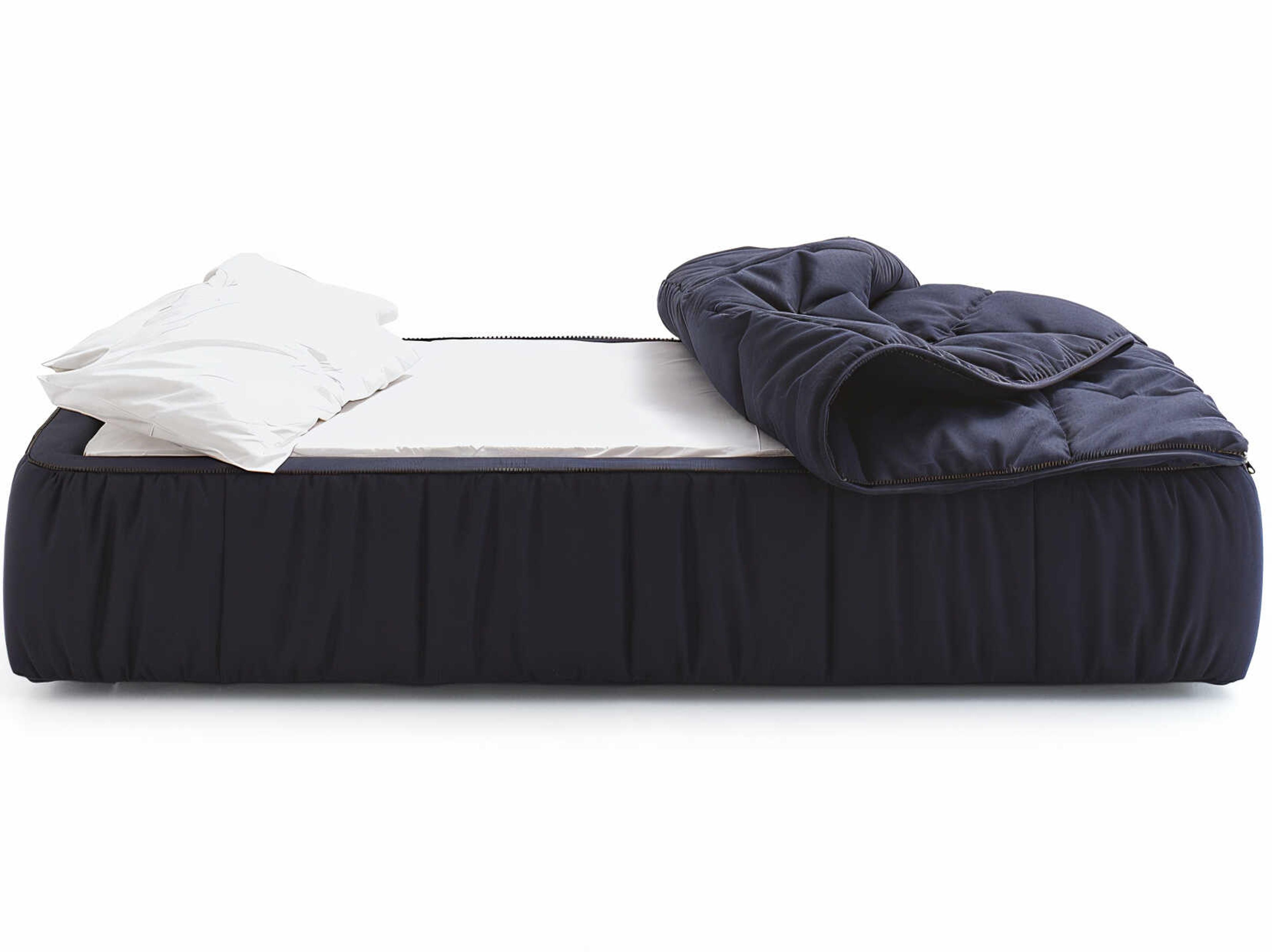 Arflex Strips Blue Poplar Wood Upholstered California King Daybed Bed