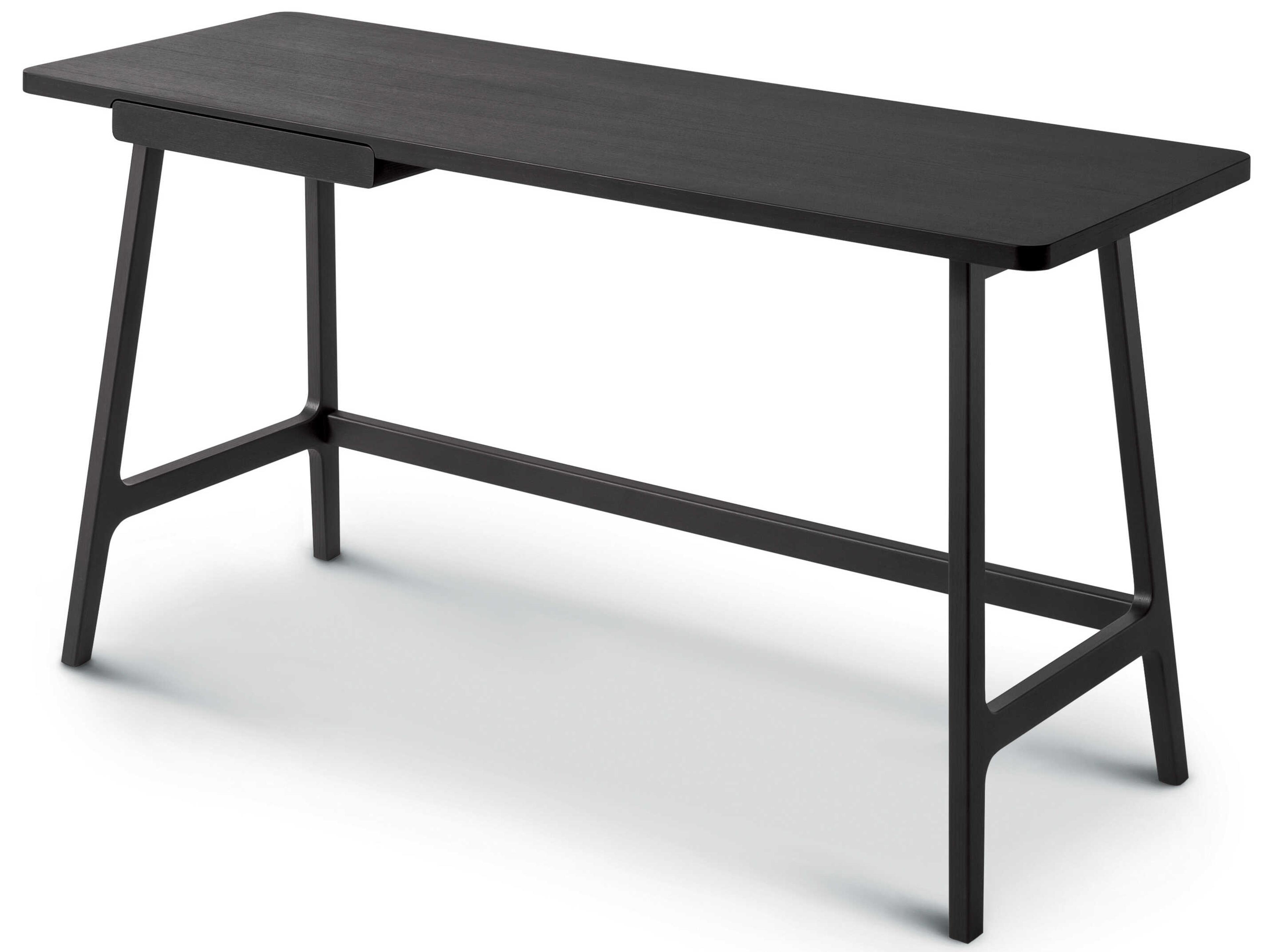 Arflex Ponti Stained Chocolate Brown Solid Wood Writing Desk