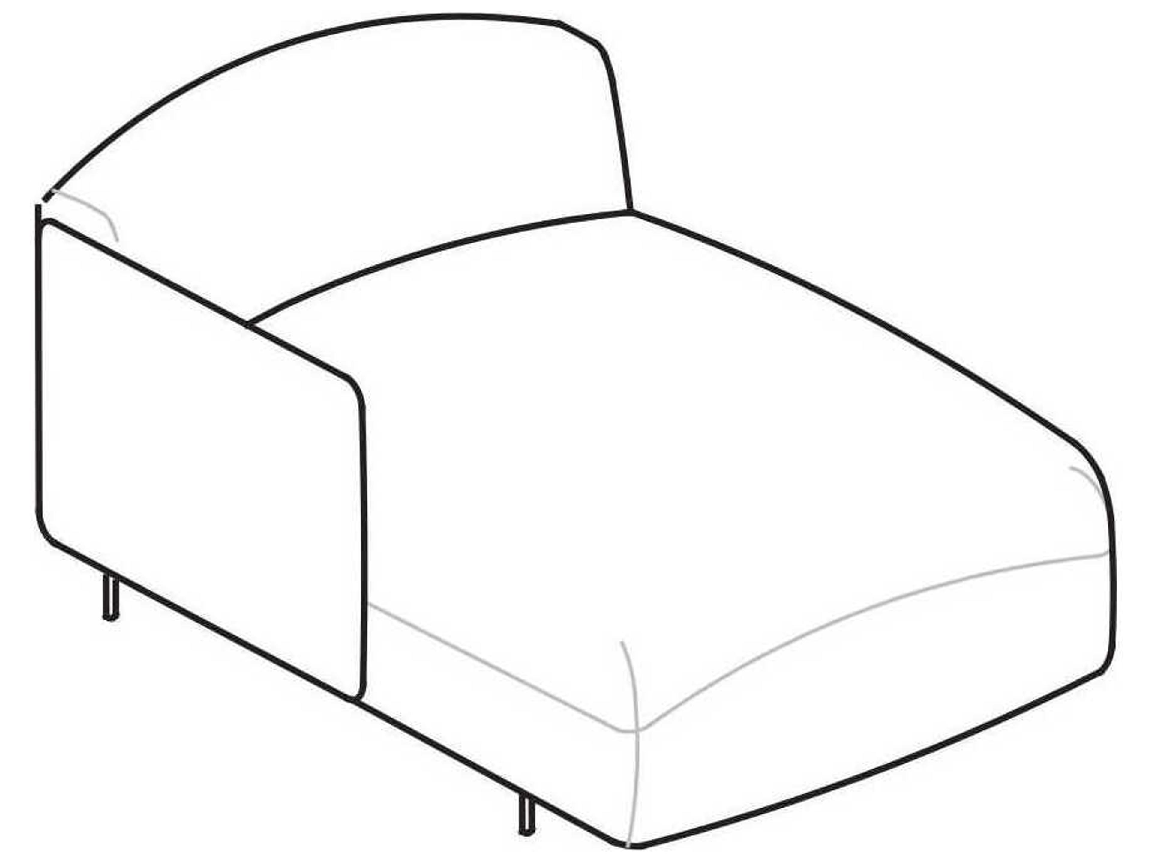 Arflex Soft Beat Upholstered Chaise with 1 Armrest