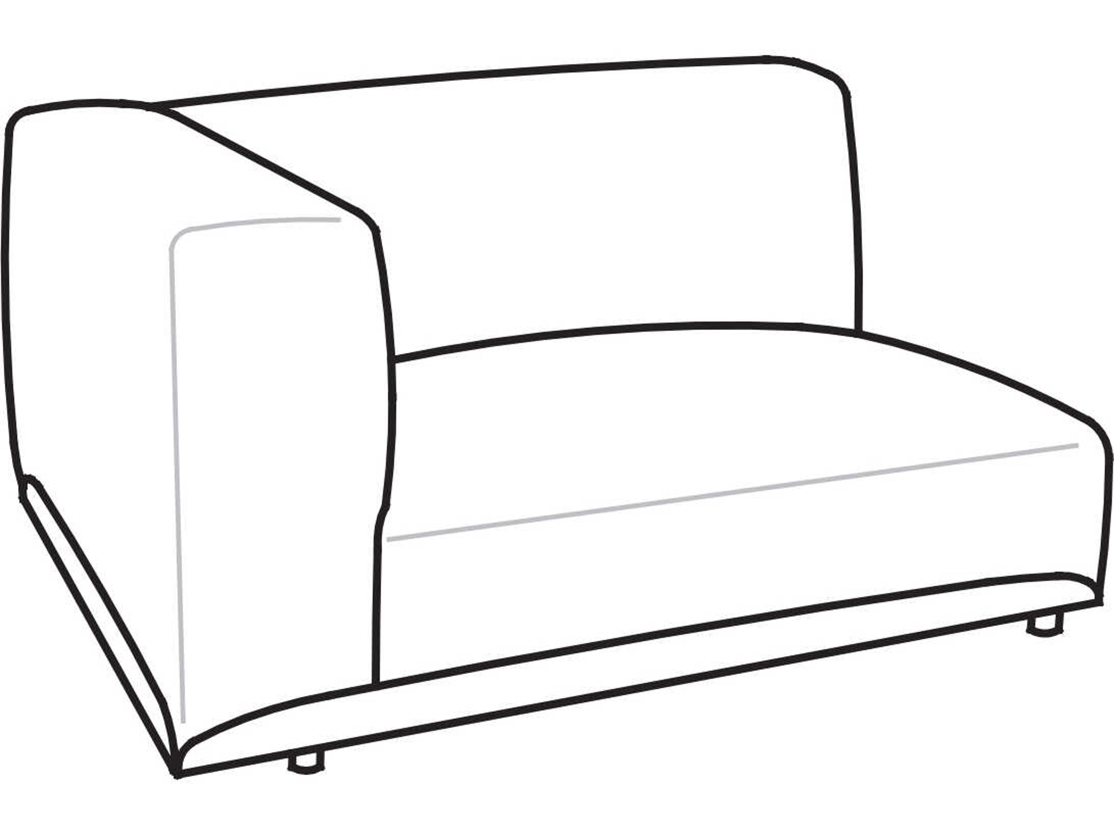 Arflex Claudine M Unit with 1 Armrest with Metal Details